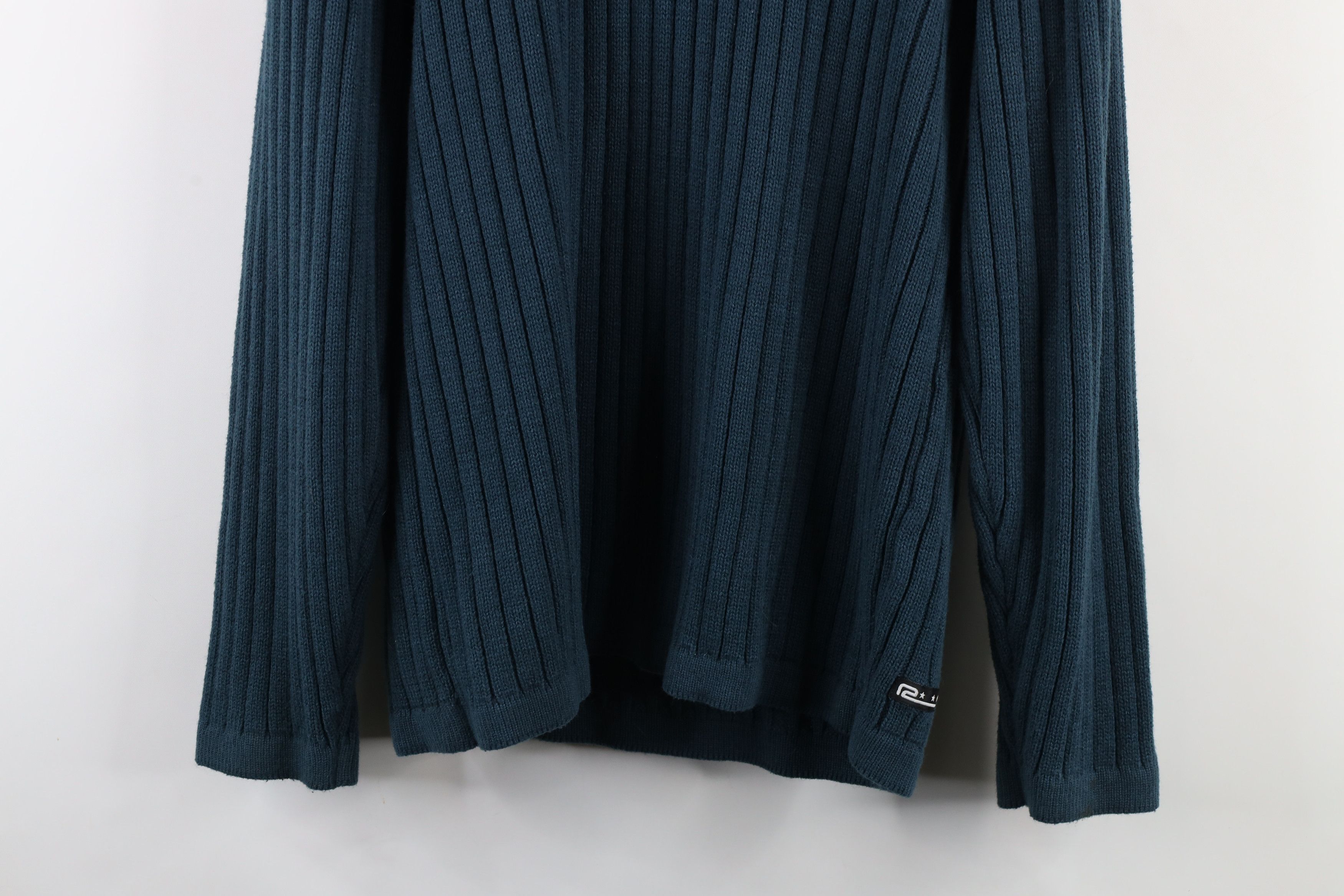 Vintage Vintage 90s Streetwear Chunky Ribbed Knit V-Neck Sweater Size US L / EU 52-54 / 3 - 10 Thumbnail