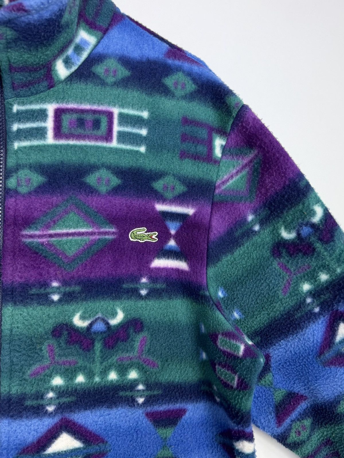 Lacoste Unique Lacoste Small Logo Vintage Pattern Fleece Size US L / EU 52-54 / 3 - 2 Thumbnail