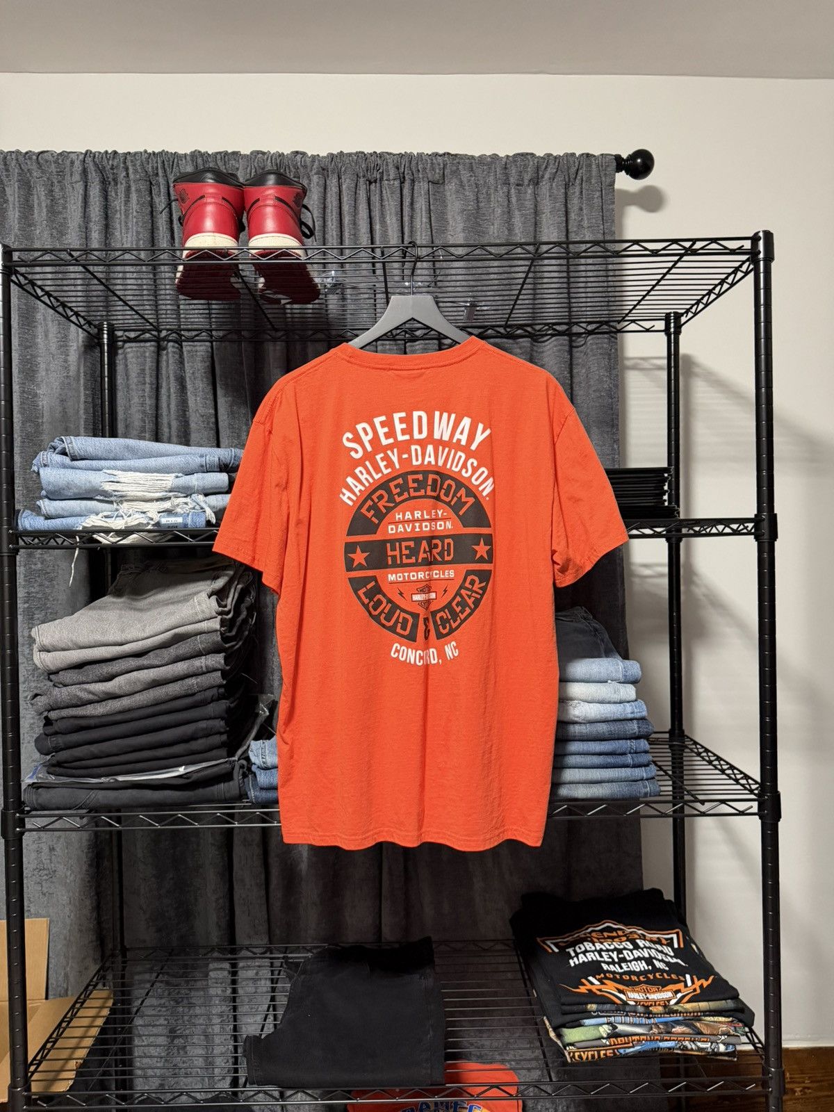 Harley Davidson Speedway Harley Davidson Concord NC Orange Men’s XL T-Shirt Size US XL / EU 56 / 4 - 1 Thumbnail