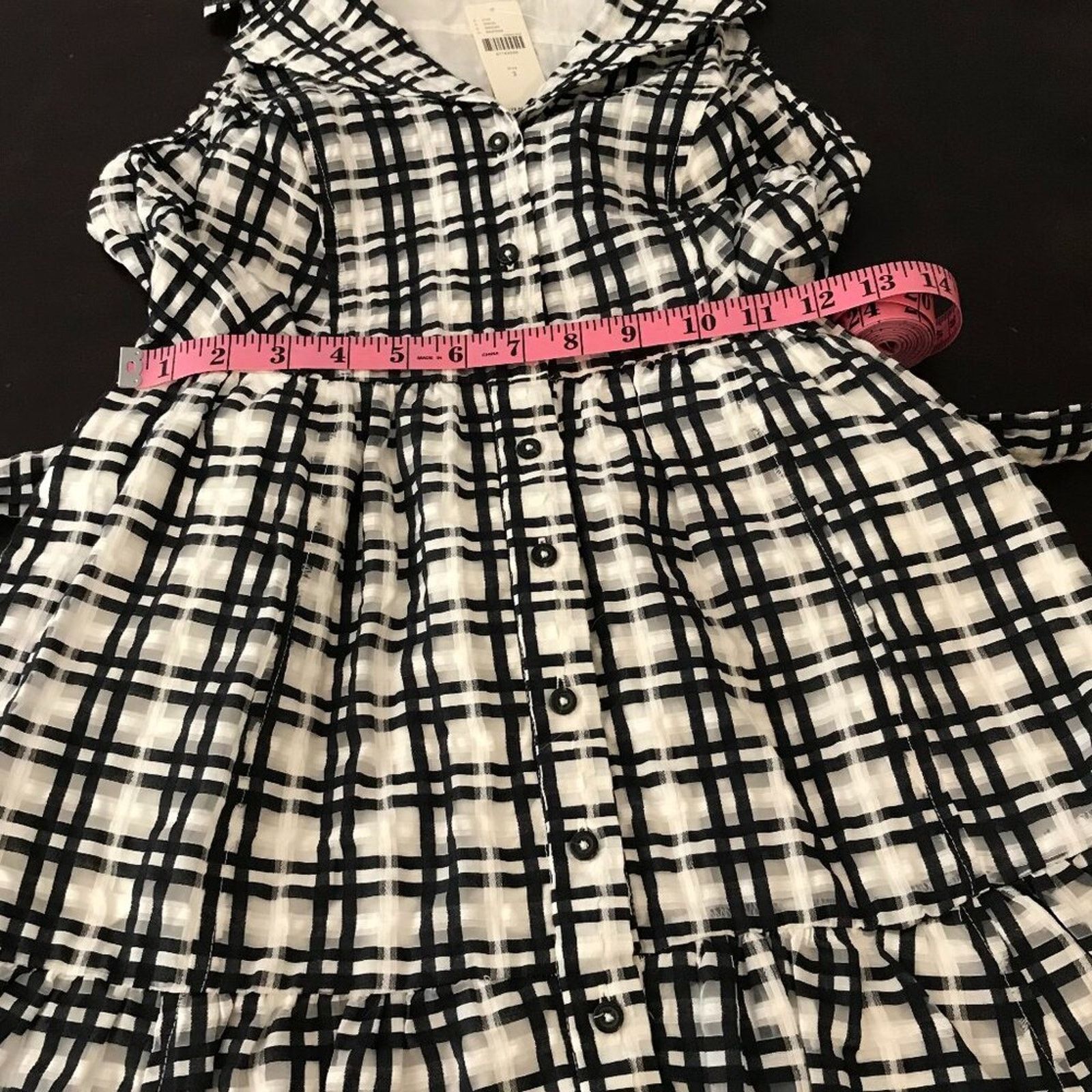 Anthropologie Anthropologie Maeve Black/White Plaid Mini Shirt Dress Size XS / US 0-2 / IT 36-38 - 7 Thumbnail