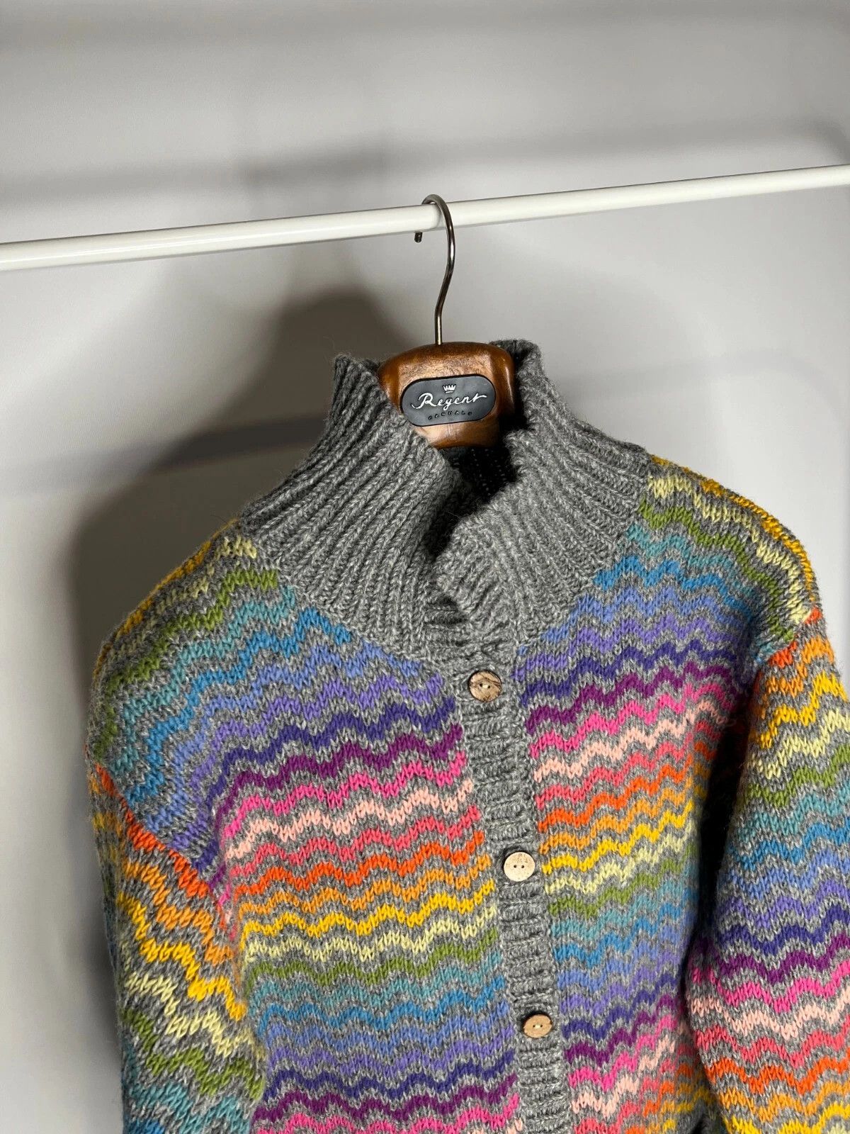 Other Pachamama London Striped Wool Hand-knit Button Cardigan Size M / US 6-8 / IT 42-44 - 9 Thumbnail