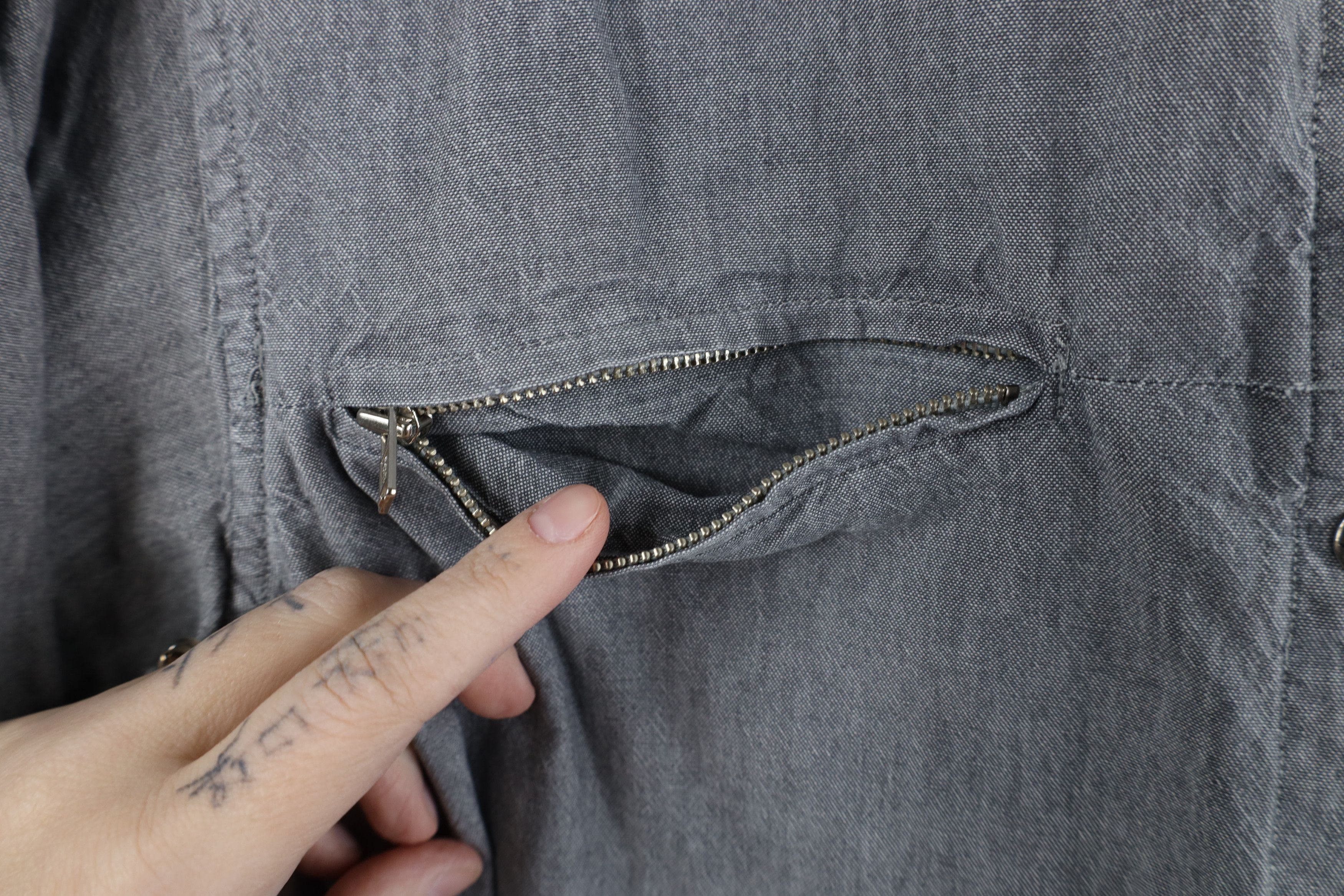 Harley Davidson Vintage Harley Davidson Chambray Snap Button Shirt Gray Size S / US 4 / IT 40 - 6 Thumbnail