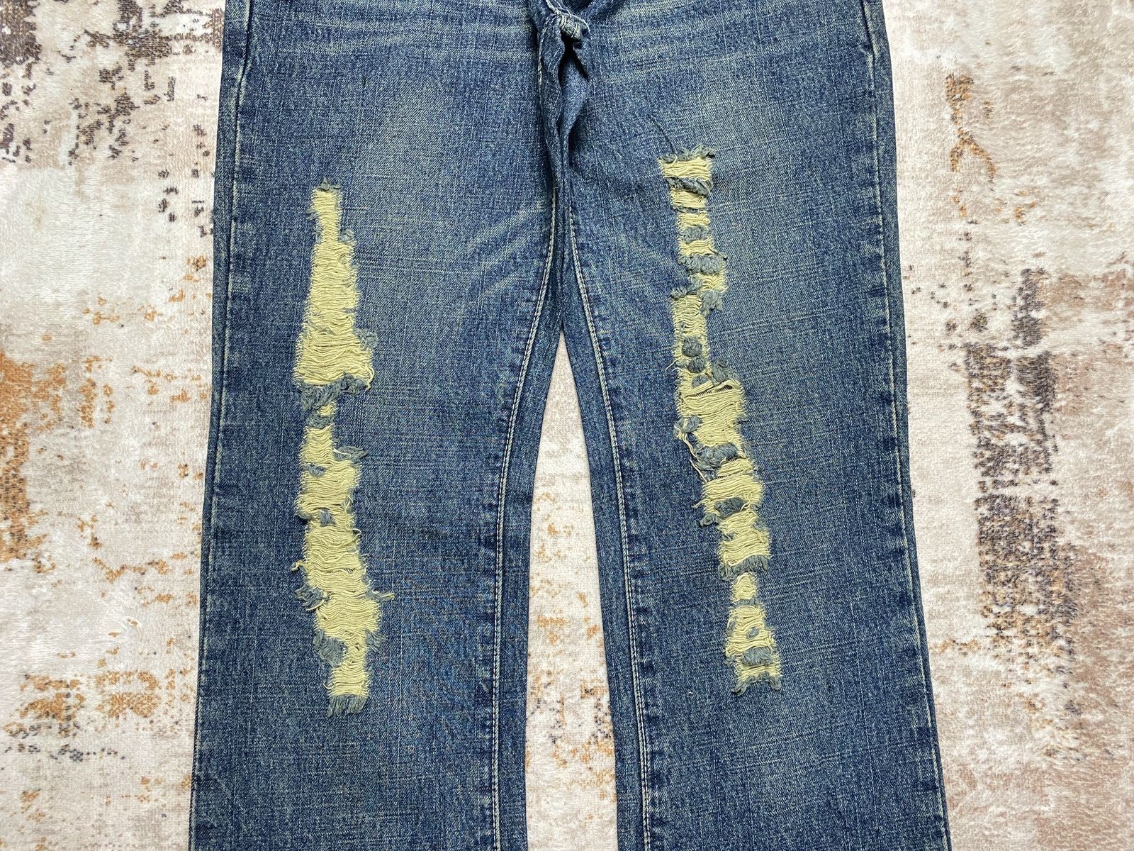 If Six Was Nine Distress Low BootCut Jeans Size 26" / US 2 / IT 38 - 3 Thumbnail