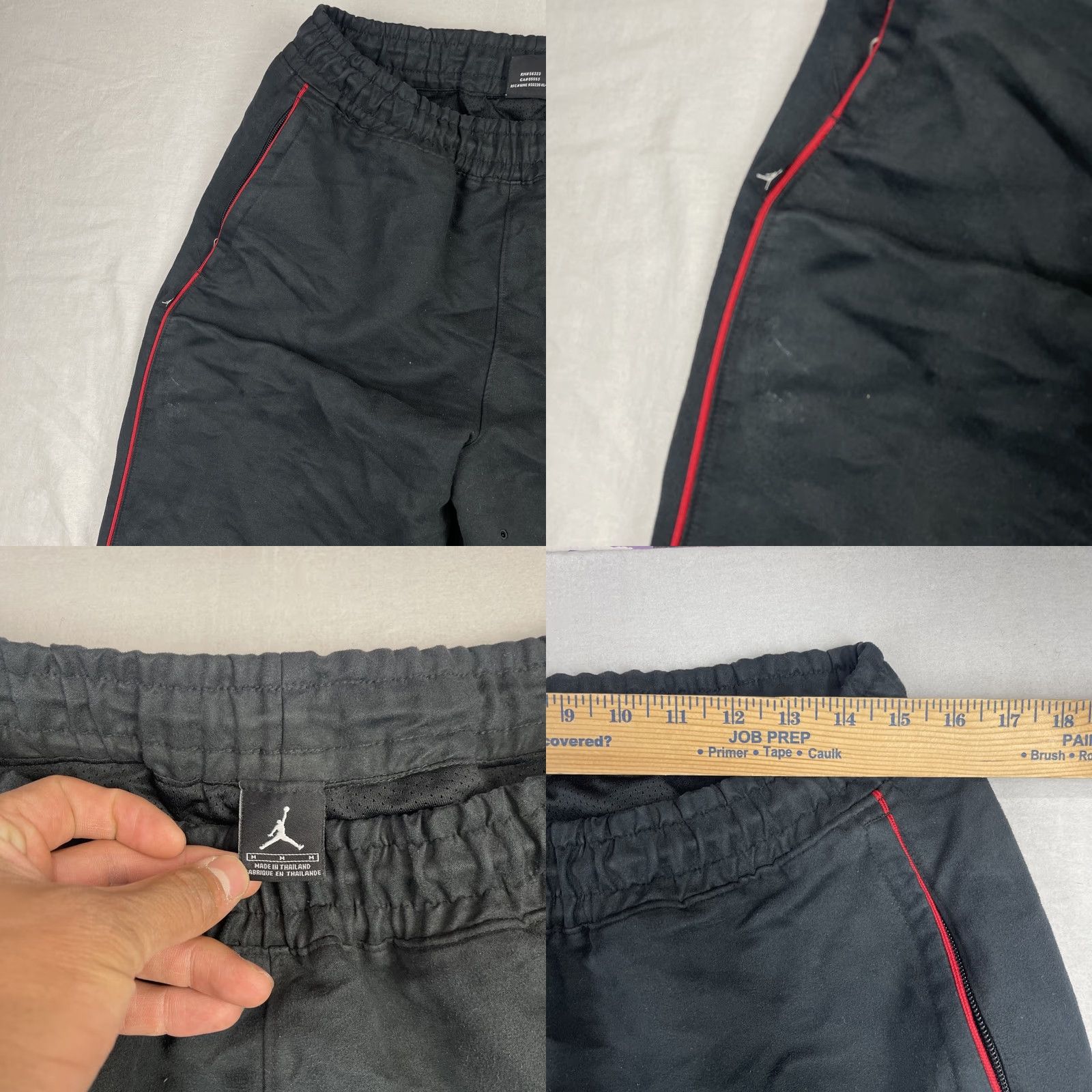 Jordan Brand VINTAGE Jordan Track Pants Mens M Black Red Last Shot Ferrari Baggy Size US 29 - 8 Thumbnail