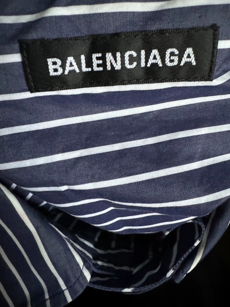 Balenciaga Balenciaga size 38 Striped lapel long sleeve shirt blue Size US M / EU 48-50 / 2 - 3 Thumbnail