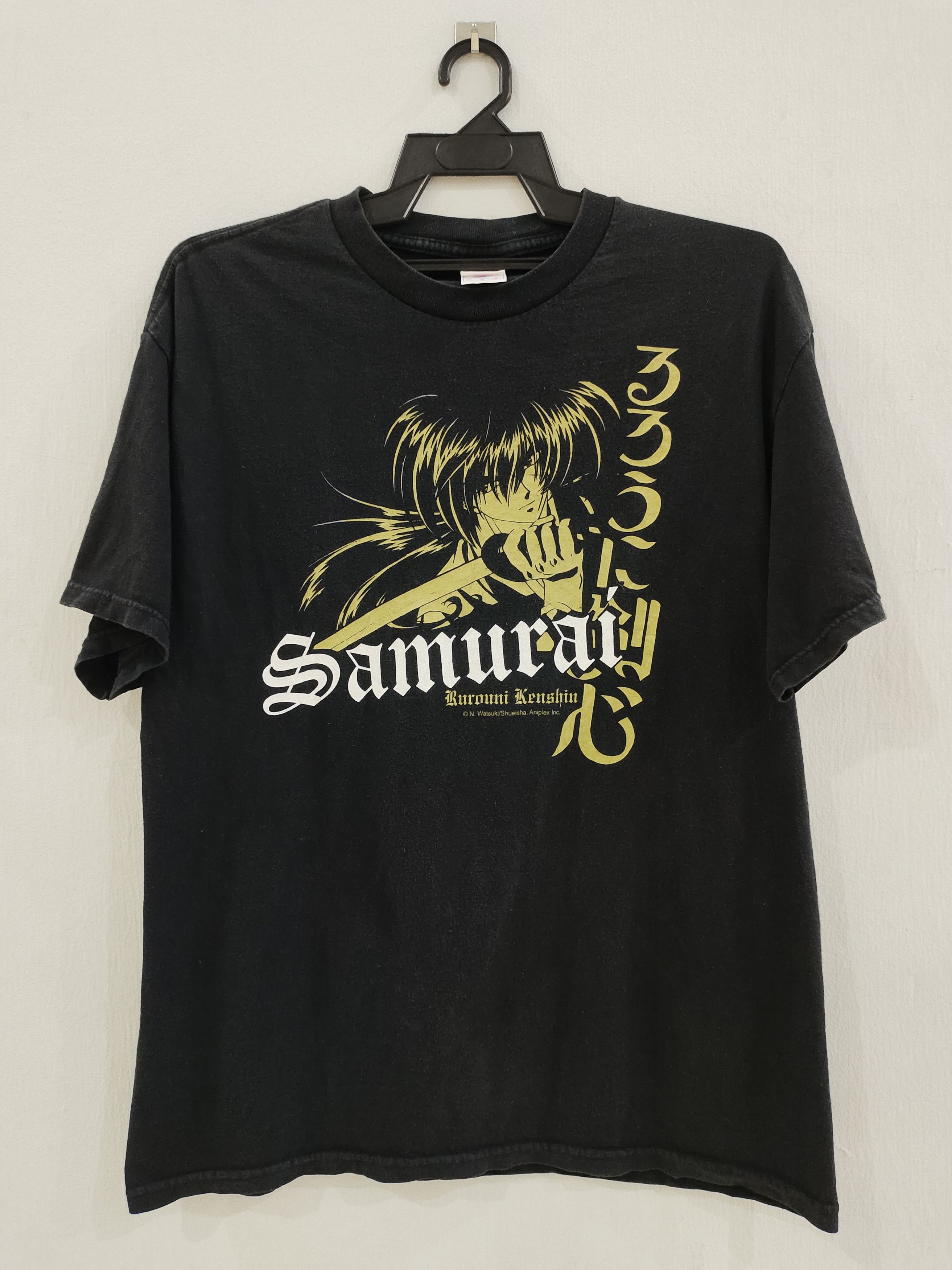 image of Anima x Cartoon Network Vintage Samurai Rurouni Kenshin in Black, Men's (Size Large)