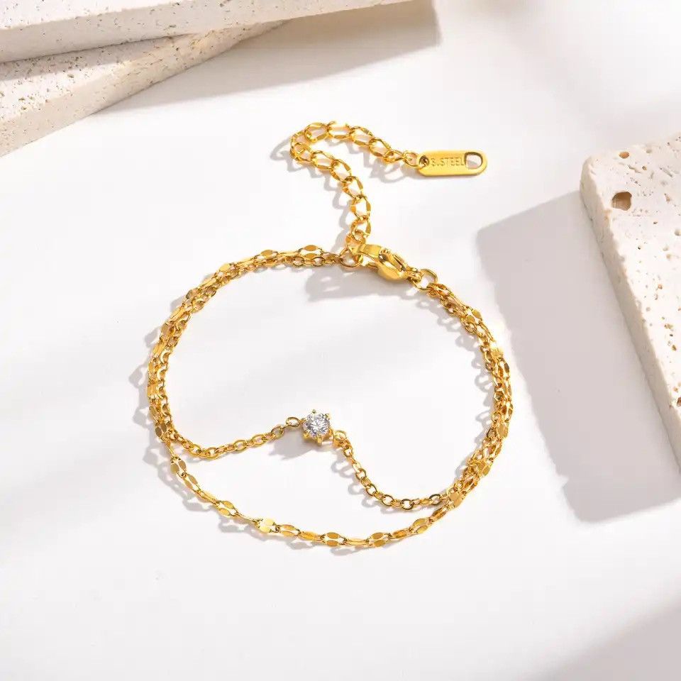 Other Delicate CZ Stone Chain Bracelet Size ONE SIZE - 1 Thumbnail