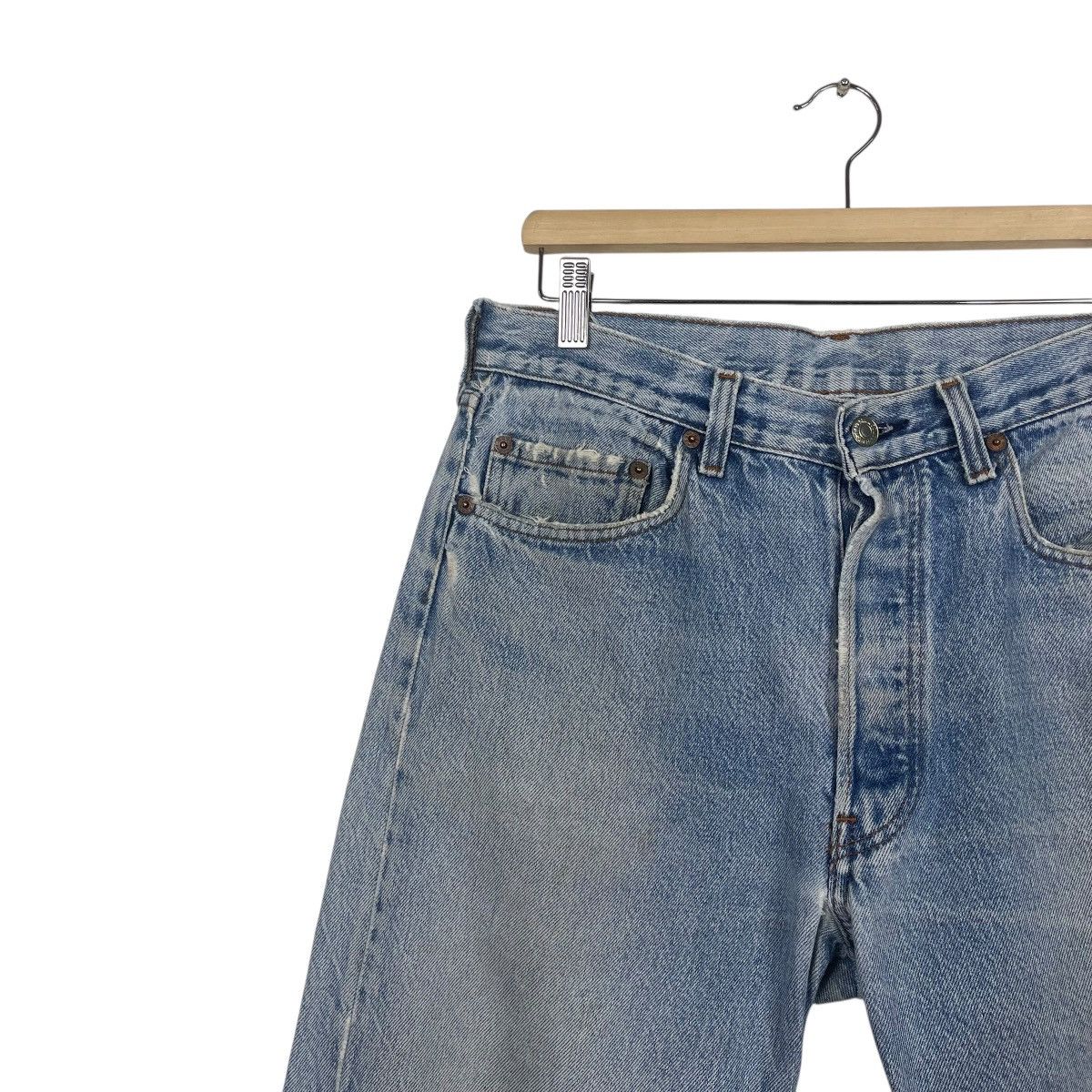 Japanese Brand Vintage 80s Levis 501 Big E Button Fly Distressed Jeans Size US 32 / EU 48 - 6 Thumbnail