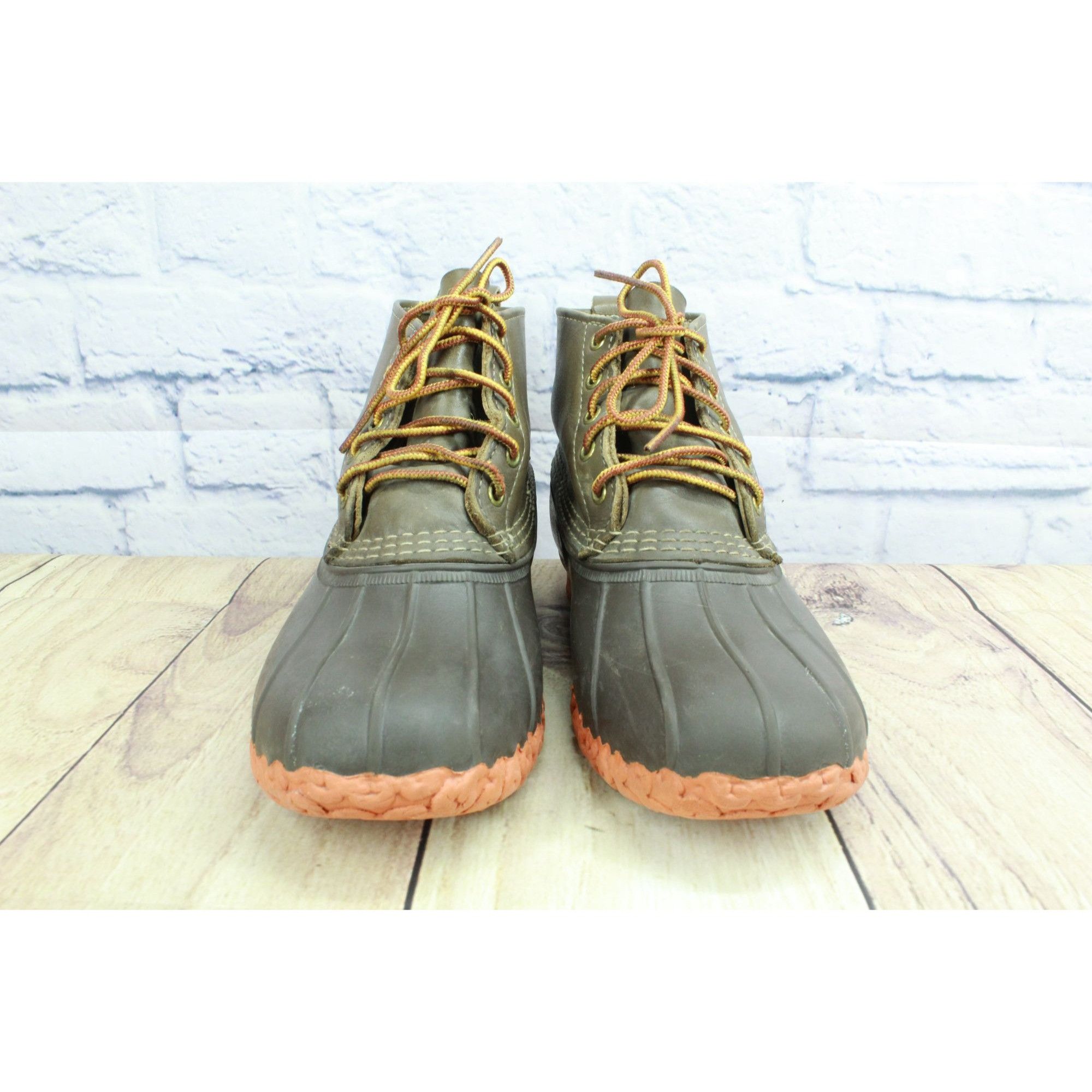 Leather LL Bean Women's Leather Unlined Ankle Duck Boots Size 10 M Size US 10 / IT 40 - 4 Thumbnail