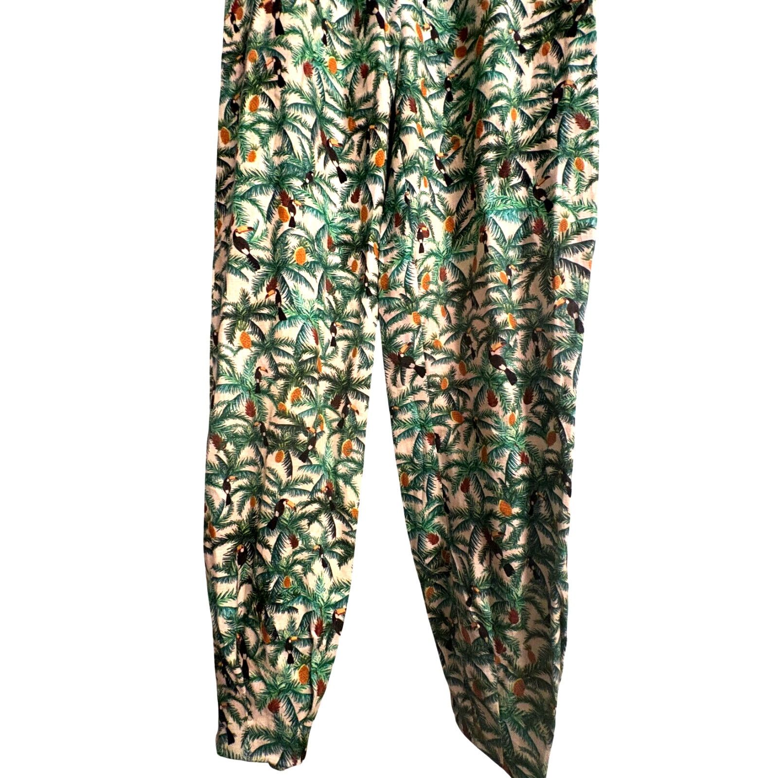 Farm Rio FARM RIO | Tropical Mini Toucan Blazer Jumpsuit | Linen |XS Size 25" / US 0 / IT 36 - 14 Thumbnail