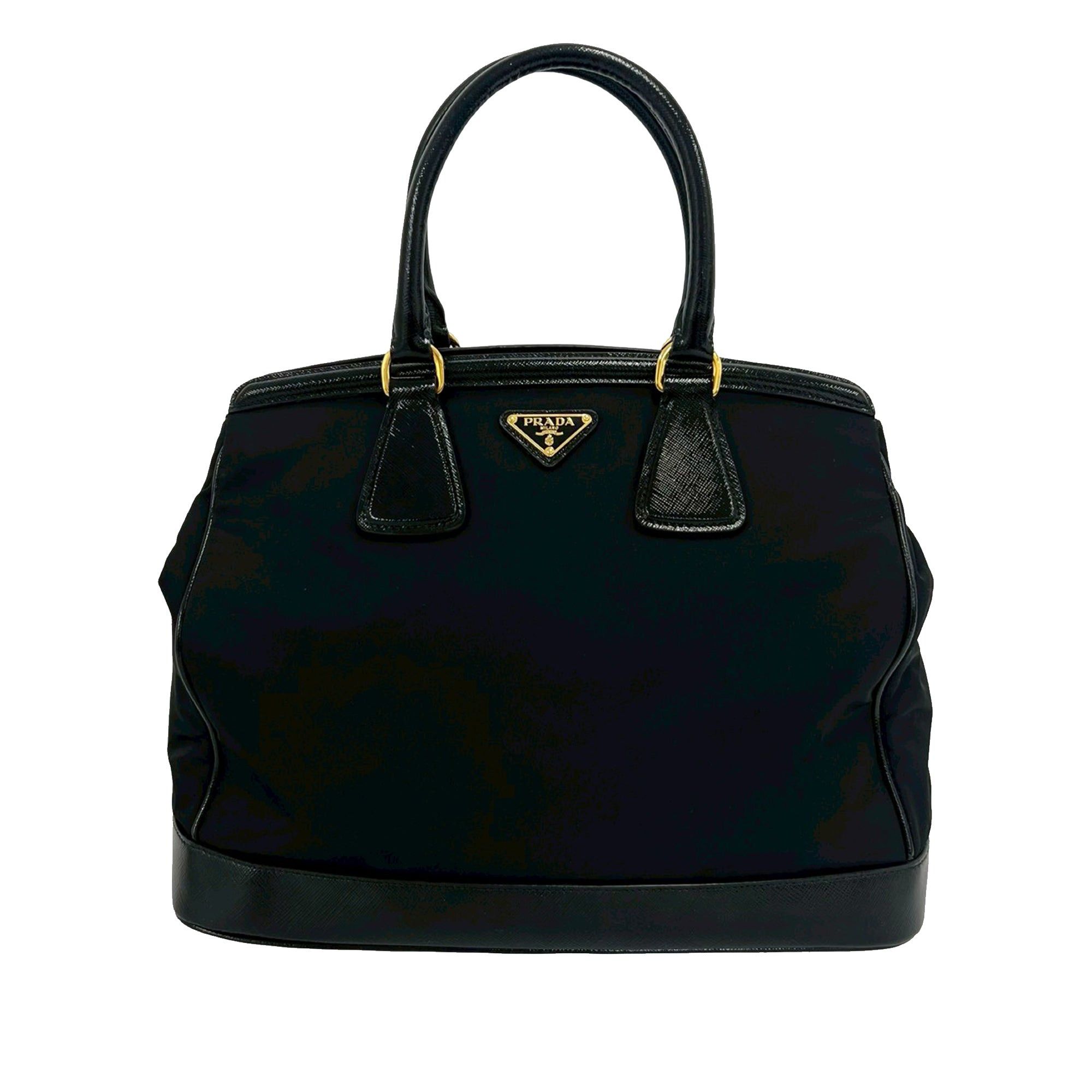 Prada Saffiano Trimmed Tessuto Handbag Size ONE SIZE - 1 Thumbnail