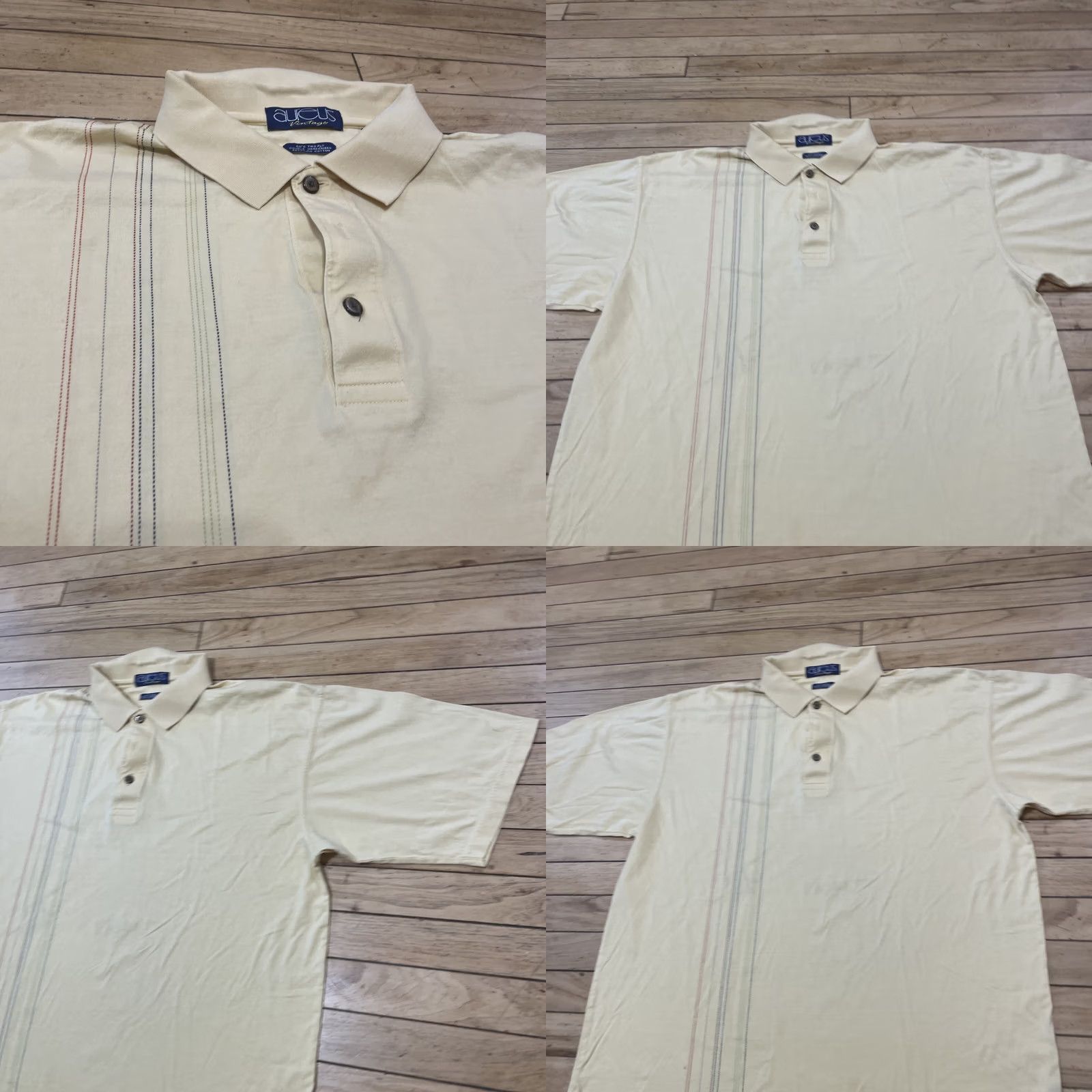 Vintage Aureus Polo shirt Yellow XL Vintage Retro Y2k Striped Center Embroidered Golf Shirt Mens XL Size US XL / EU 56 / 4 - 10 Thumbnail