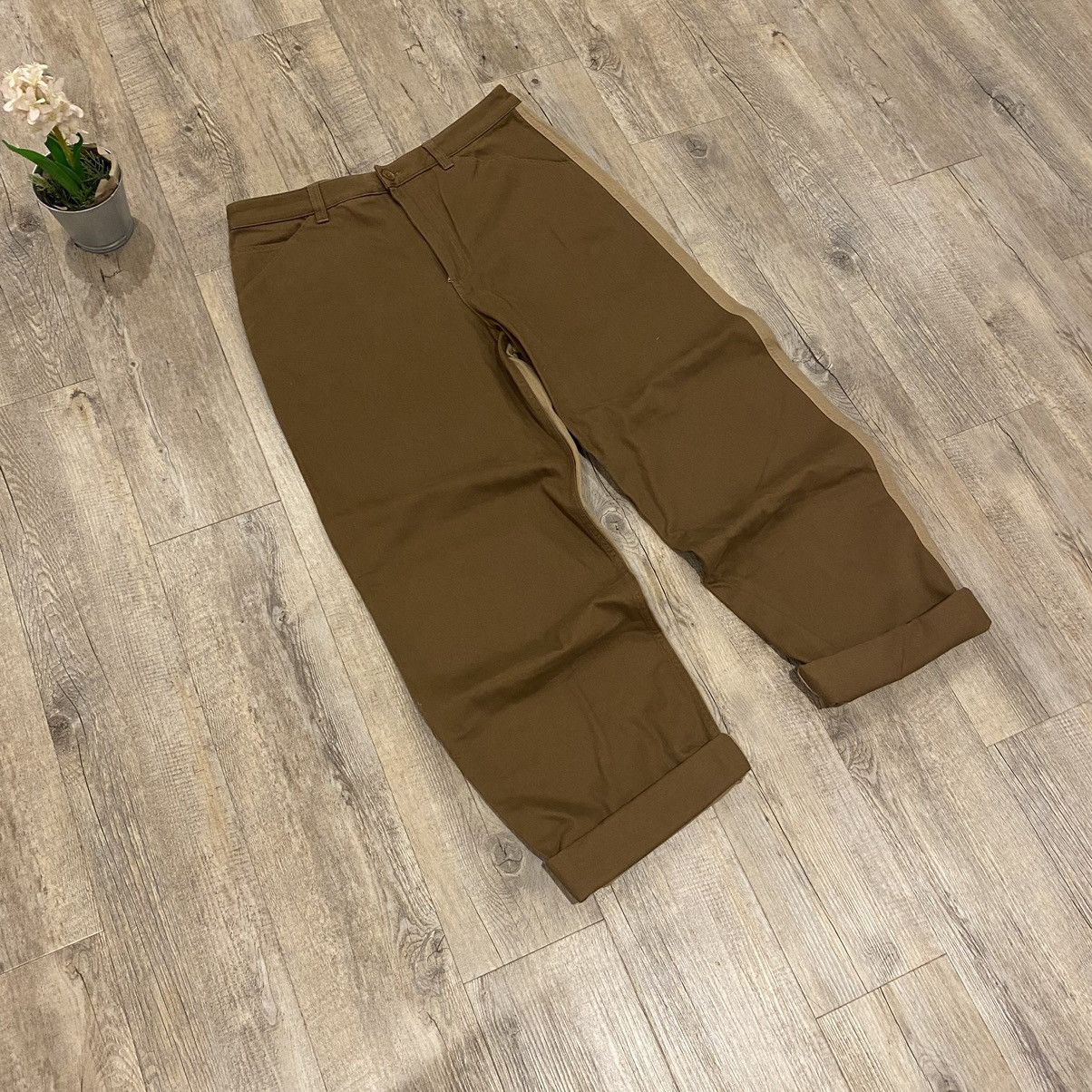 Japanese Brand × Wood Wood Extremely Big Boy Denim Wood Wood Brown Size US 33 - 2 Thumbnail