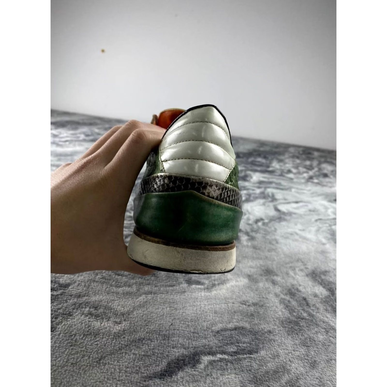 Vintage Harris Leather Trainers Men Size 11 Green Leather Sneaker Shoes Size US 11 / EU 44 - 7 Thumbnail