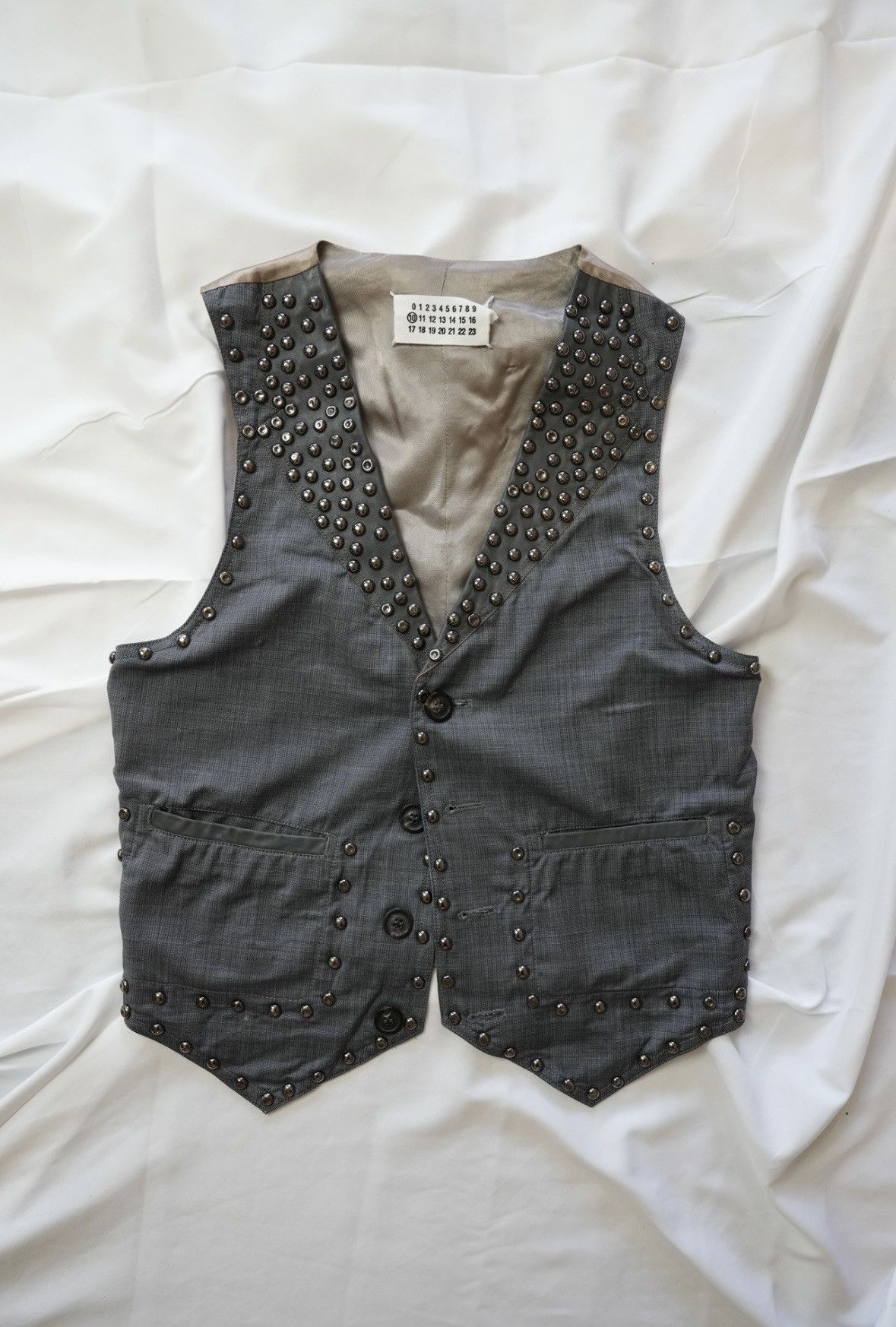 スーツ Maison Martin Margiela 2007ss studs vest Maison Martin Margiela Cropped Detachable Scarf Vest