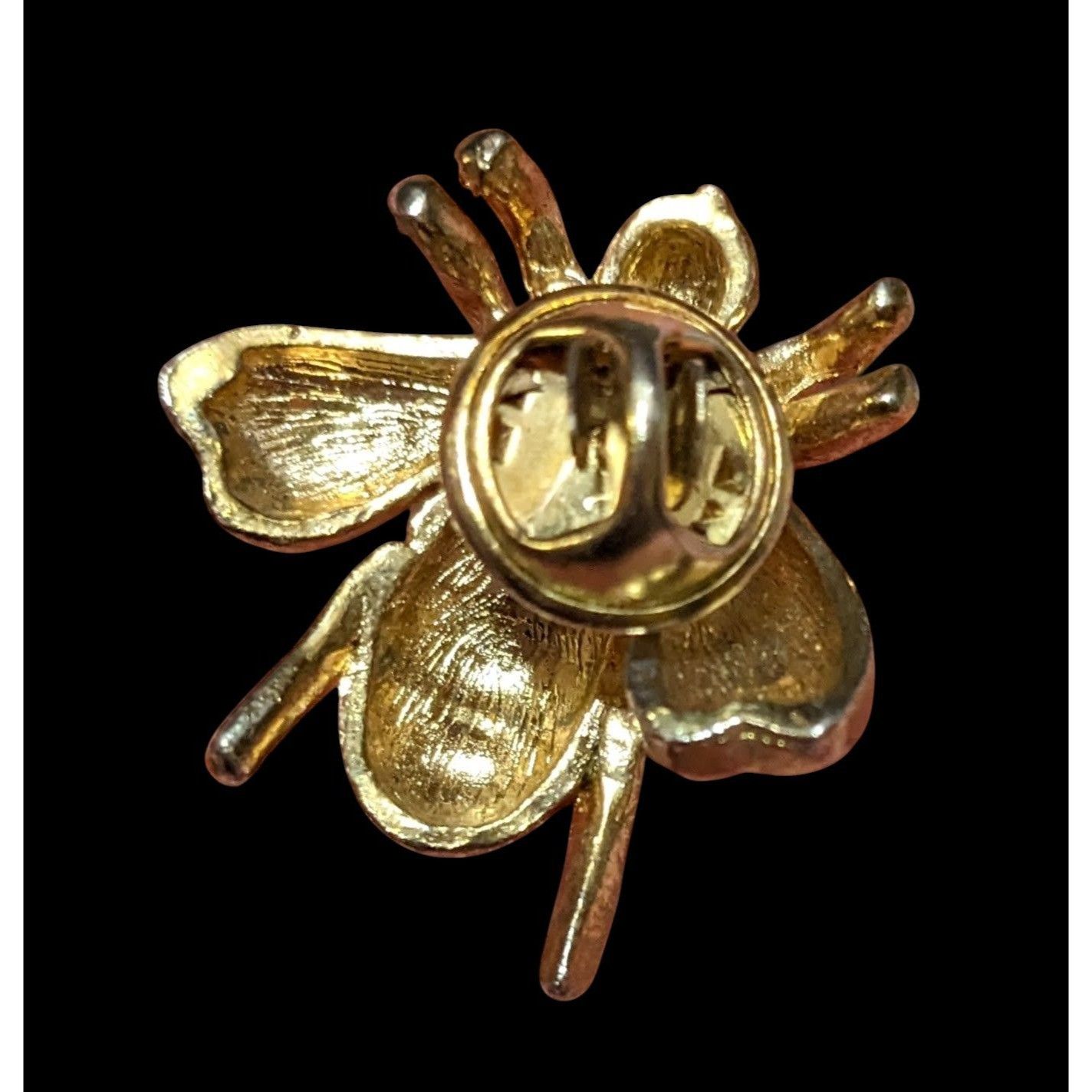 Other Vintage Gold Tone Rhinestone Bee Lapel Pin Size ONE SIZE - 3 Thumbnail