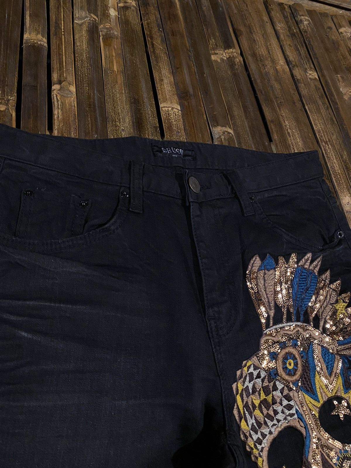If Six Was Nine Brush Real Skull Distressed Pants Size US 30 / EU 46 - 3 Thumbnail