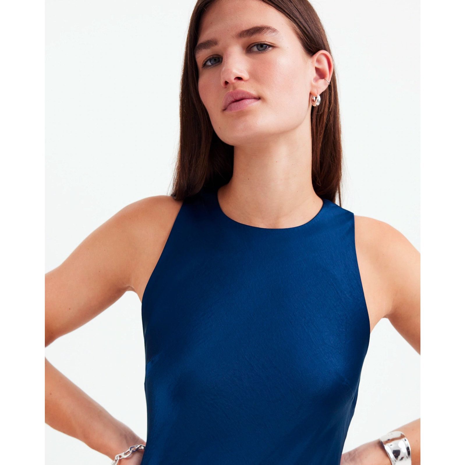 Madewell NWT Madewell Sleeveless Midi Dress Deep Cobalt Blue Size 0 Size XS / US 0-2 / IT 36-38 - 4 Thumbnail