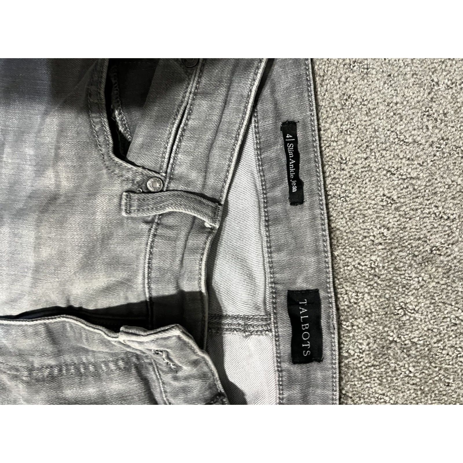 Talbots Talbots Jeans Slim Ankle Gray Curvy Womens Sz 4 Regular 26 in Inseam Cotton Blend Polyester Spandex Lyocell Button Zip Pockets Size 27" / US 4 / IT 40 - 5 Thumbnail