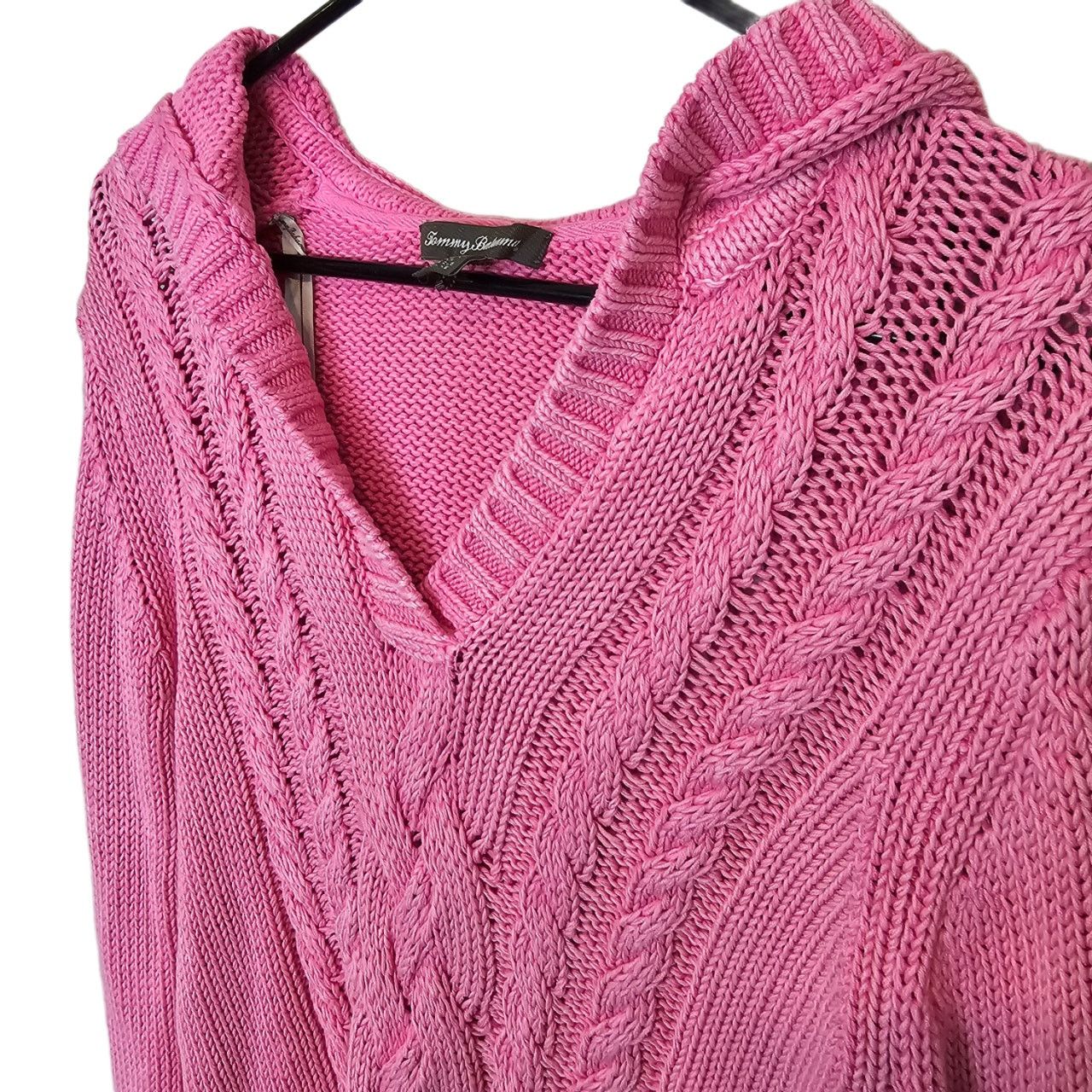Tommy Bahama Tommy Bahama Womens Cable Knit Sweater Hooded Preppy Classic Size M / US 6-8 / IT 42-44 - 5 Thumbnail
