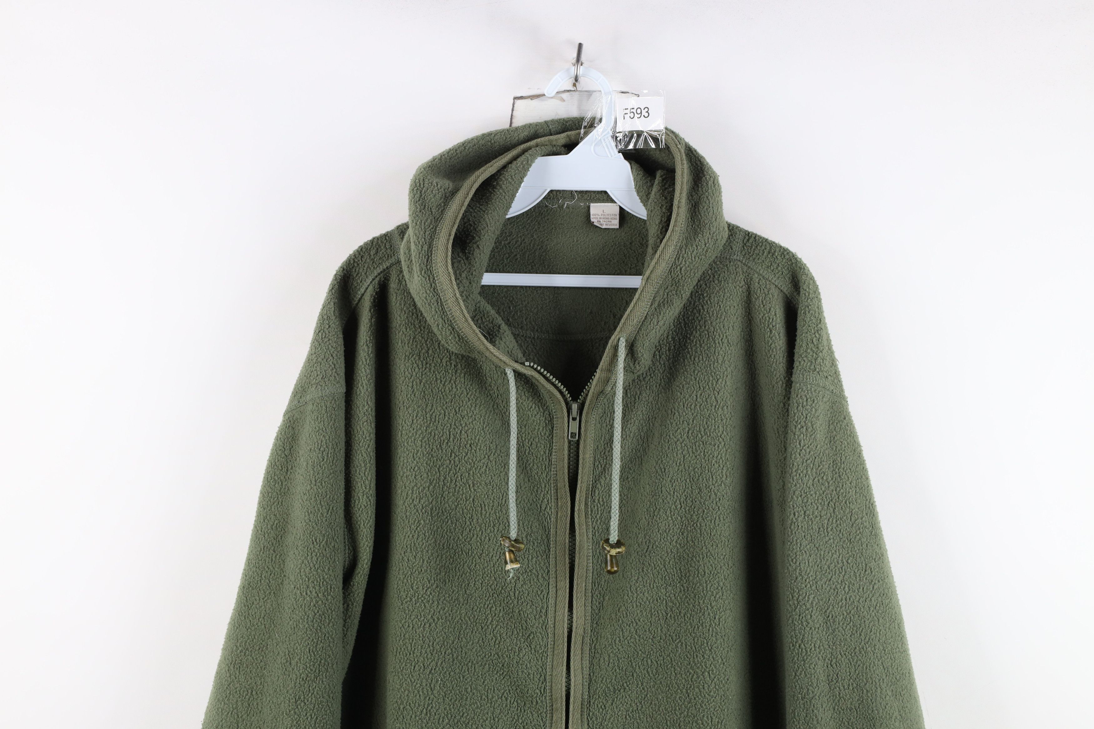 Vintage Vintage 90s Streetwear Blank Full Zip Fleece Hoodie Size L / US 10 / IT 46 - 2 Thumbnail
