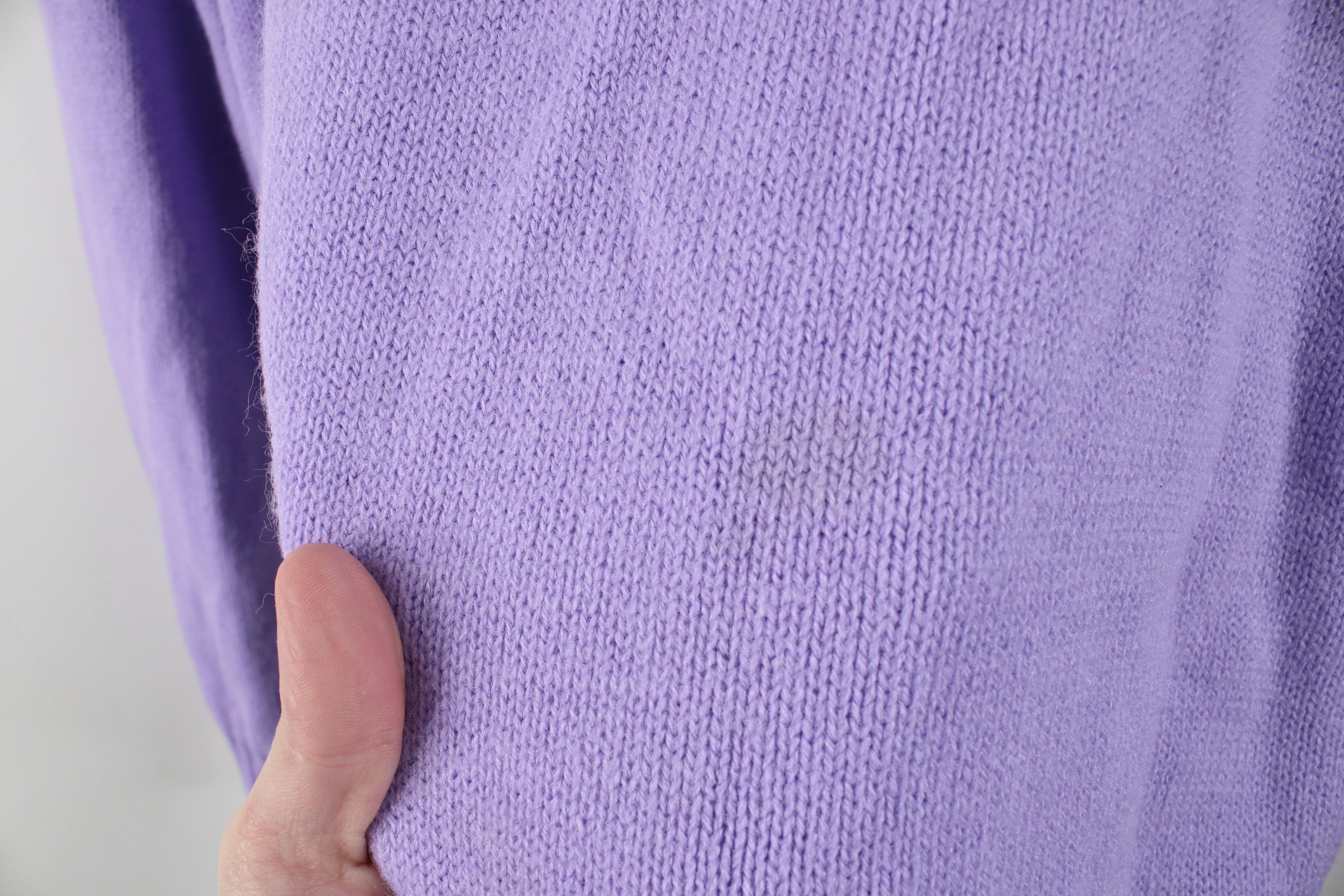 Vintage Vintage 90s Streetwear Ribbed Knit Sweater Lilac Purple Size M / US 6-8 / IT 42-44 - 5 Thumbnail