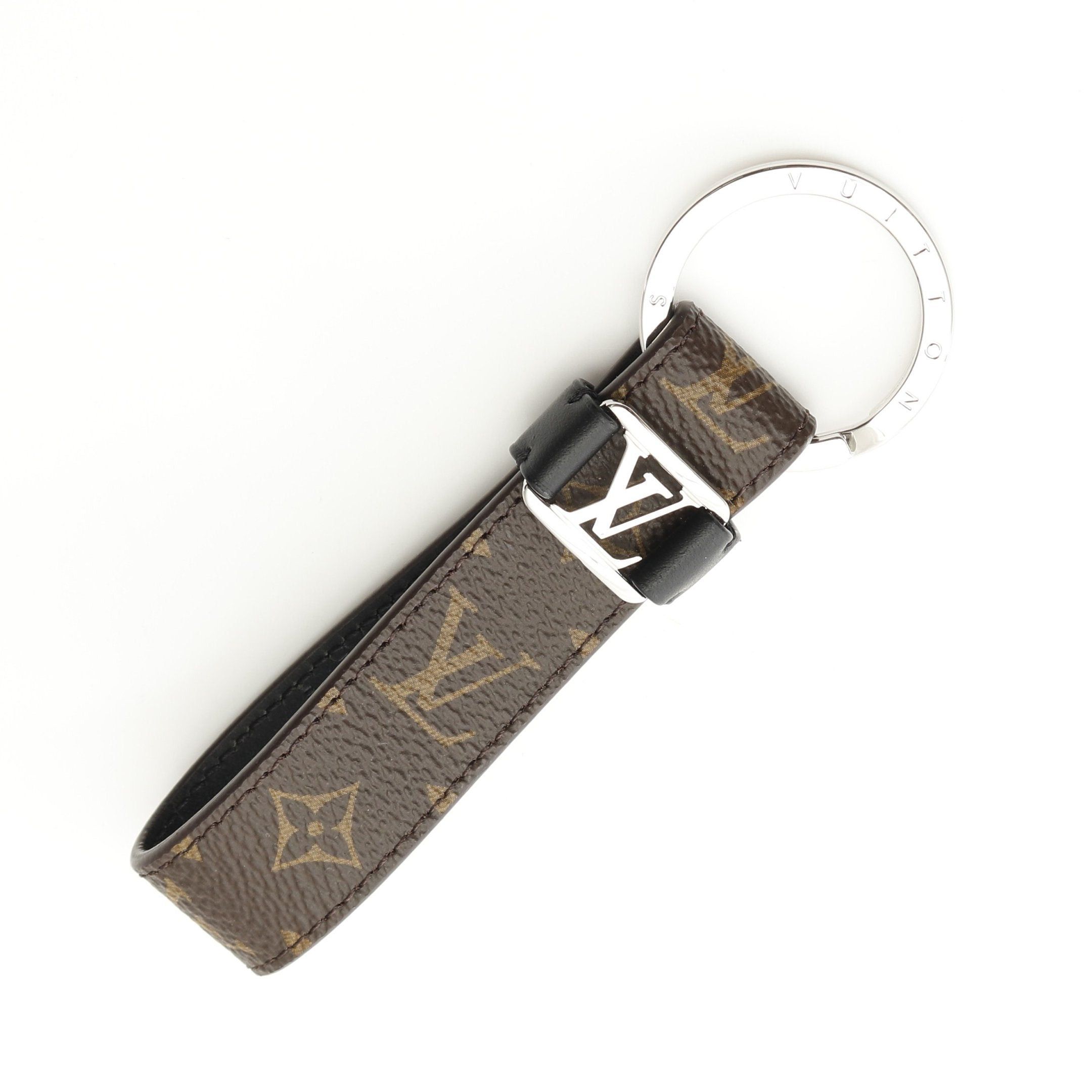 Louis Vuitton Louis Vuitton Lv Dragonne Monogram Macassar Key Ring Leather Brown Black Size ONE SIZE - 1 Thumbnail