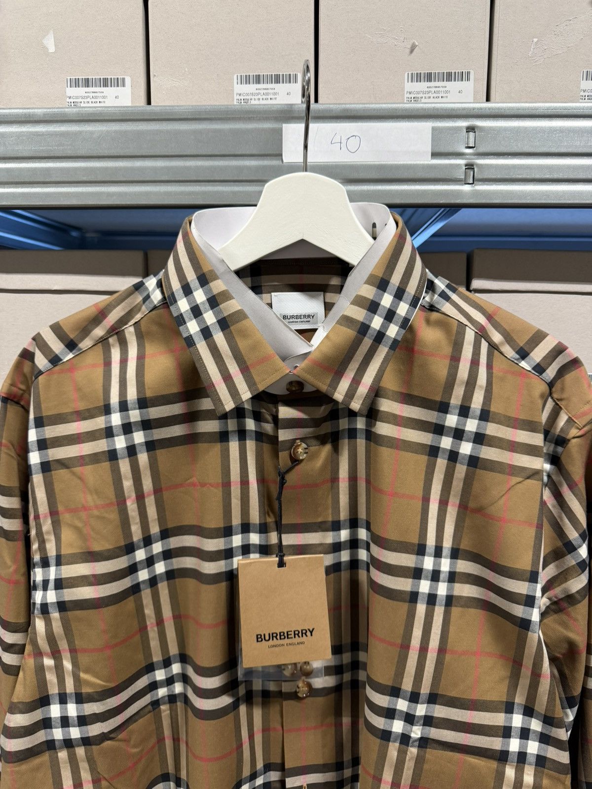 Burberry Burberry Check Shirt NEW 650$ Size US XL / EU 56 / 4 - 2 Thumbnail