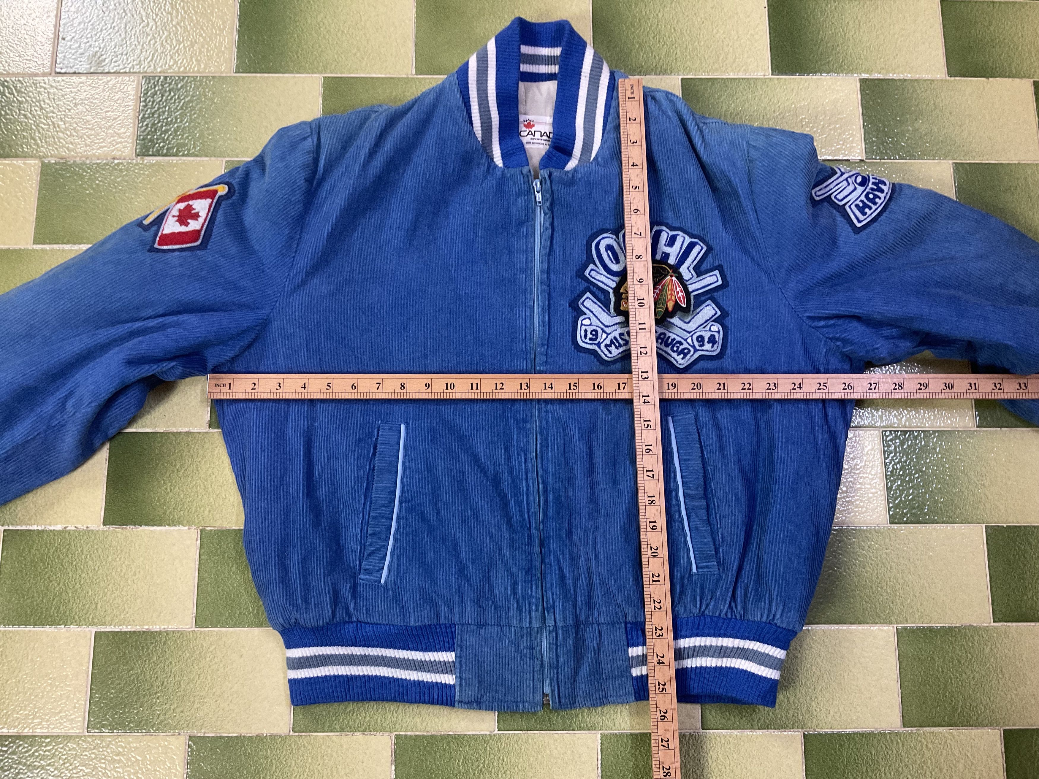 Other Vintage OPHL 1994 Mississauga Blackhawks Corduroy Jacket Size US L / EU 52-54 / 3 - 3 Thumbnail