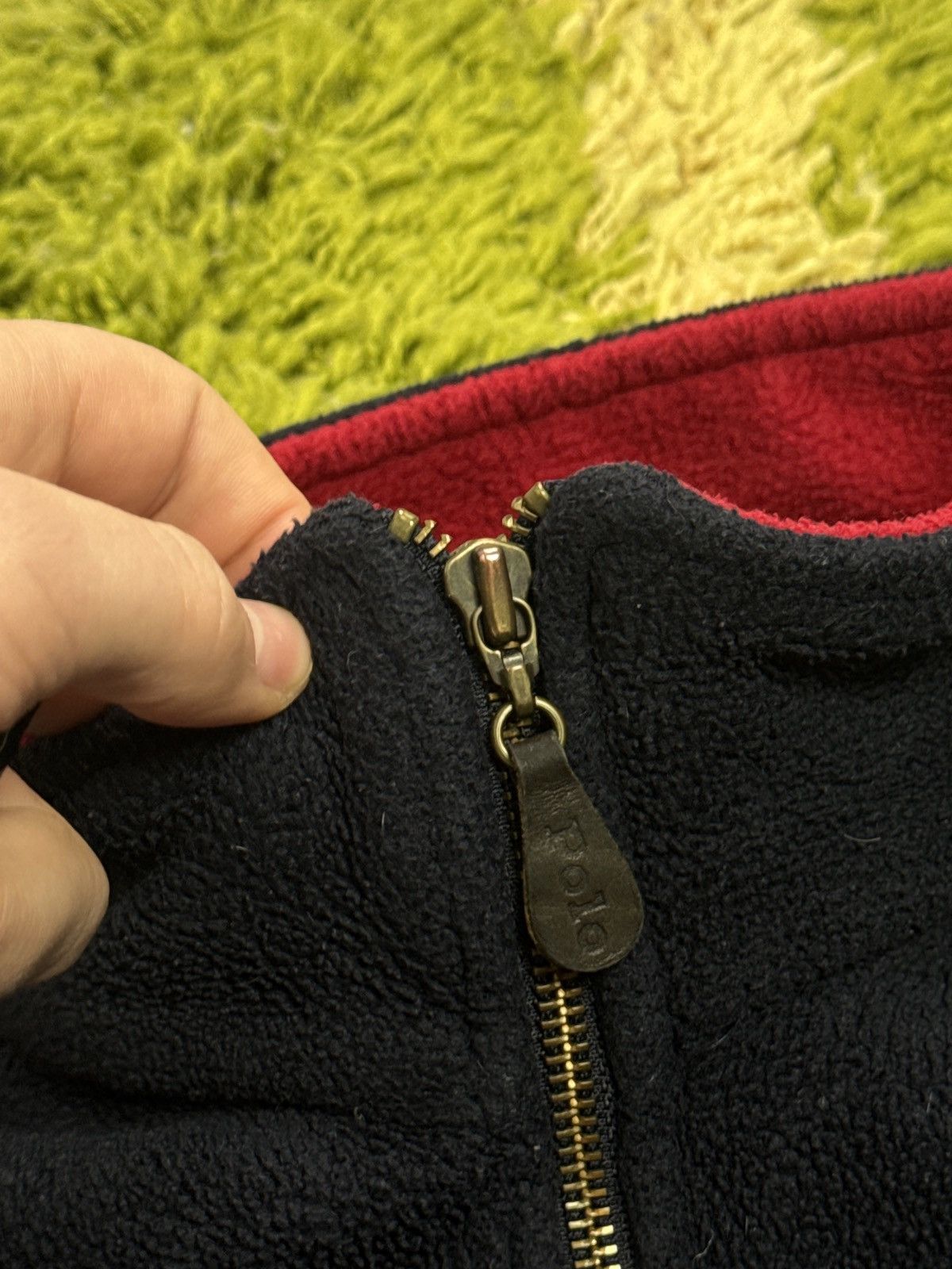 Polo Ralph Lauren × Vintage Vintage Polo Ralph Lauren Fleece Quarter Zip Large Navy Blue Size US XXL / EU 58 / 5 - 4 Thumbnail