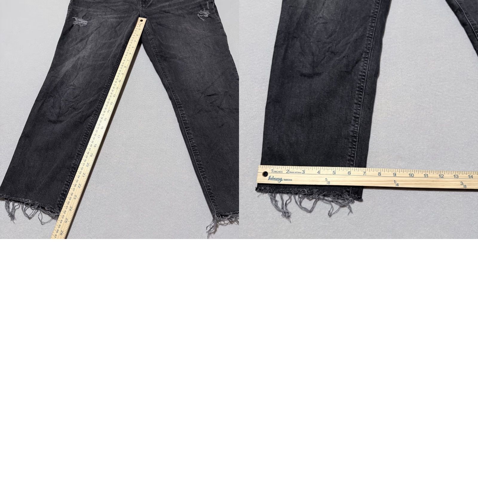 Old Navy Old Navy Boyfriend Jeans Women's Black Denim Dark Wash Distressed Frayed - 12 Size 34" / US 12 / IT 48 - 9 Thumbnail