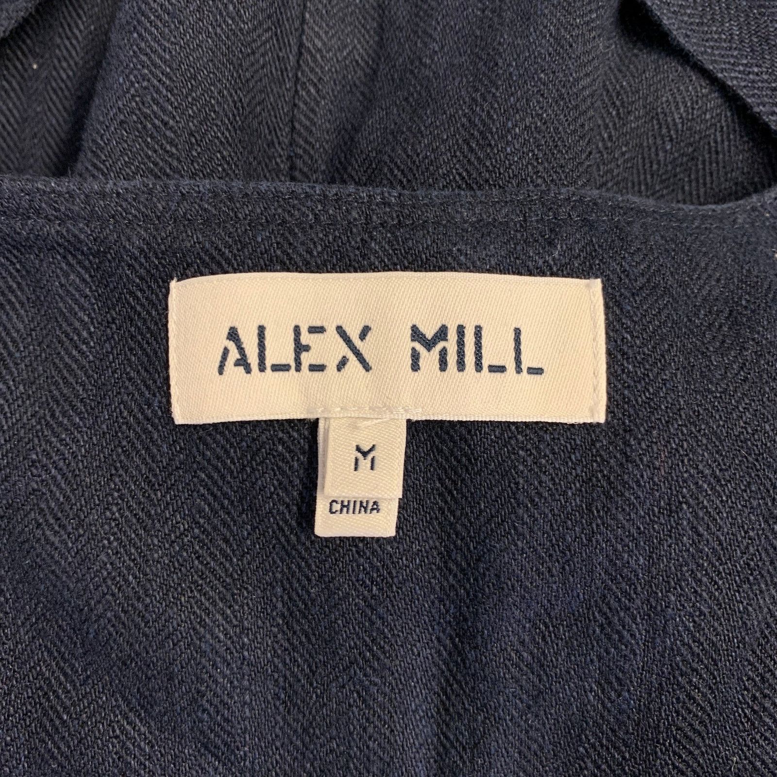 Alex Mill ALEX MILL Size M Navy Herringbone Linen Waistcoat Vest Size US M / EU 48-50 / 2 - 4 Thumbnail