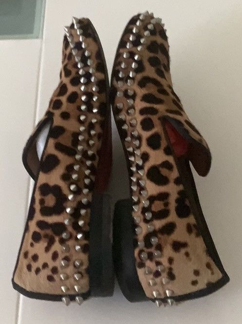 Christian Louboutin CLouboutin Leopard Print pony hair men’s Spike Loafers Size US 9 / EU 42 - 4 Thumbnail