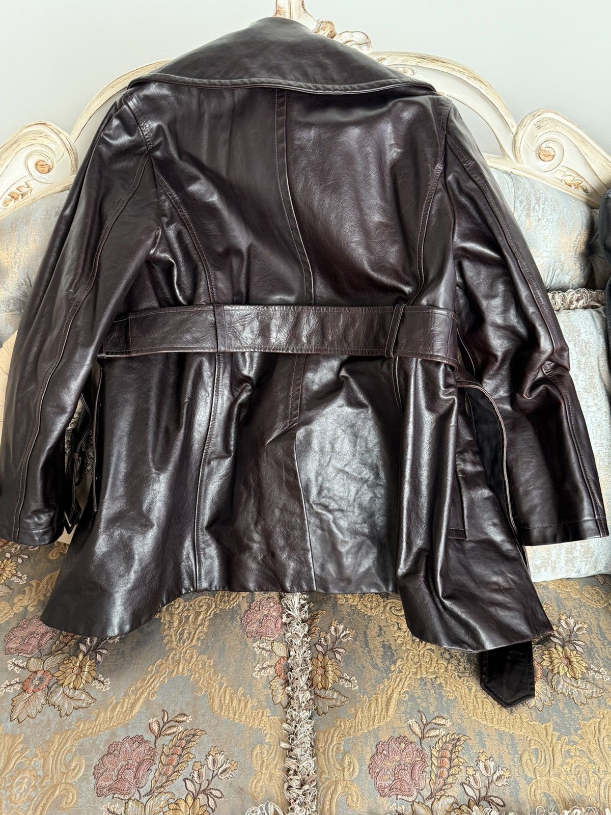 Dolce & Gabbana New Dolce & Gabbana Bullskin Leather Trench Coat Overcoat Size US L / EU 52-54 / 3 - 21 Thumbnail