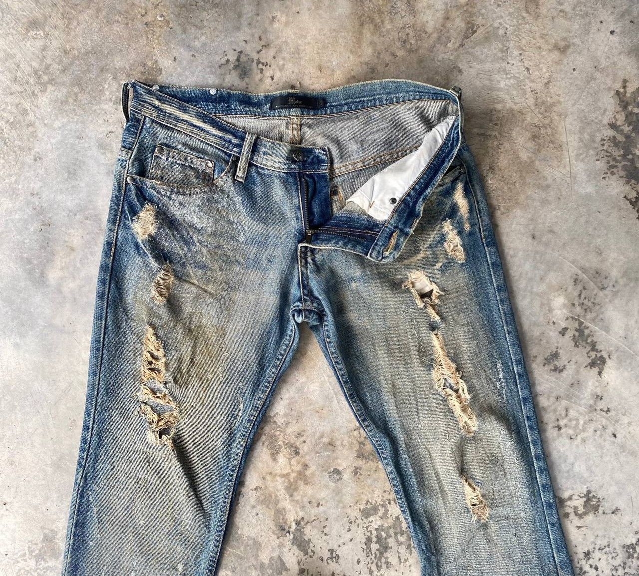 Japanese Brand FLARE Midas Japan "Gimmick" Distressed Grunge Cyber Punk Size US 29 - 8 Thumbnail