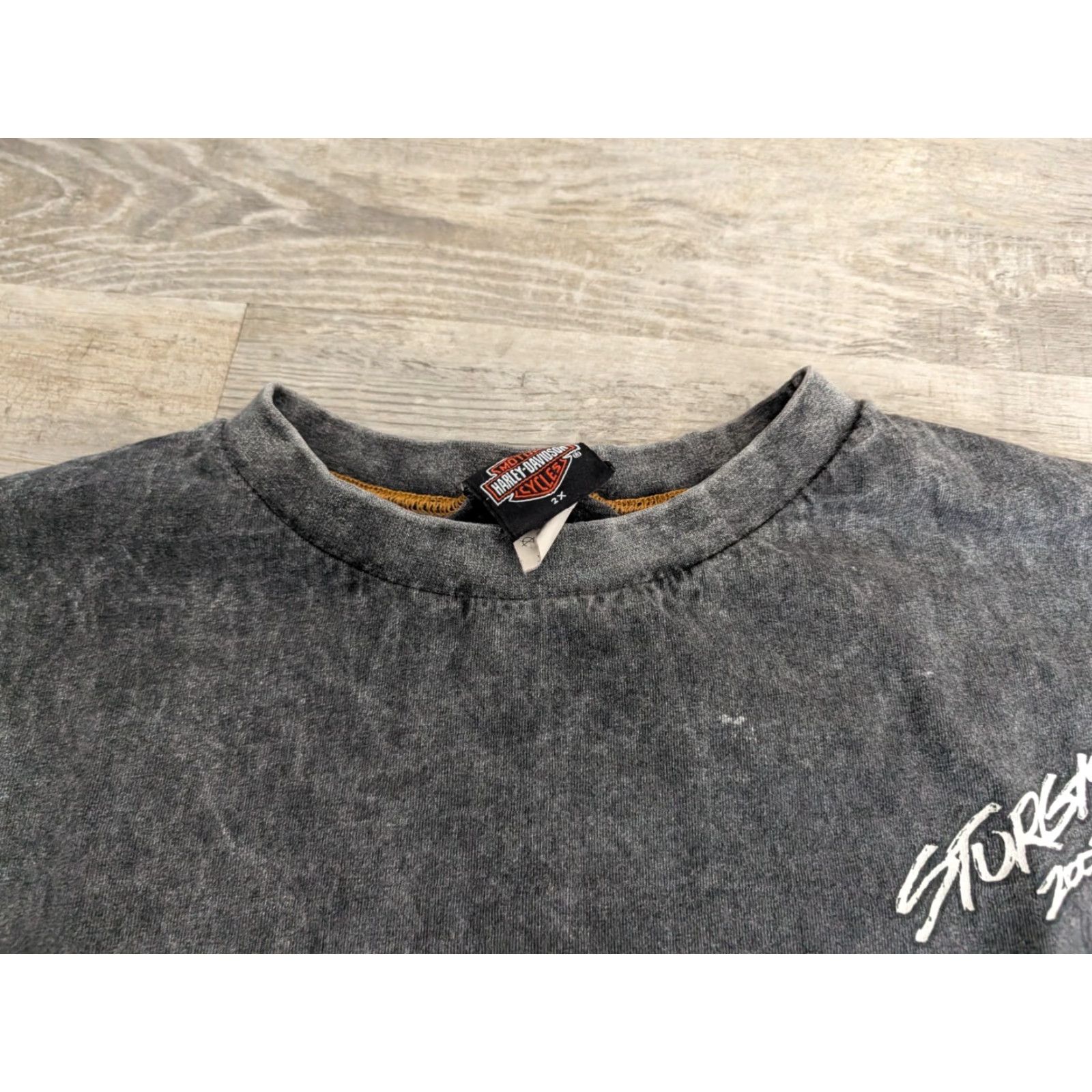 Harley Davidson VINTAGE Harley-Davidson T-Shirt Sleeveless 2XL USA Made Sturgis 2003 Acid Wash Black Mens Short Sleeve Graphic Print Biker USA 90s Size US XXL / EU 58 / 5 - 4 Thumbnail