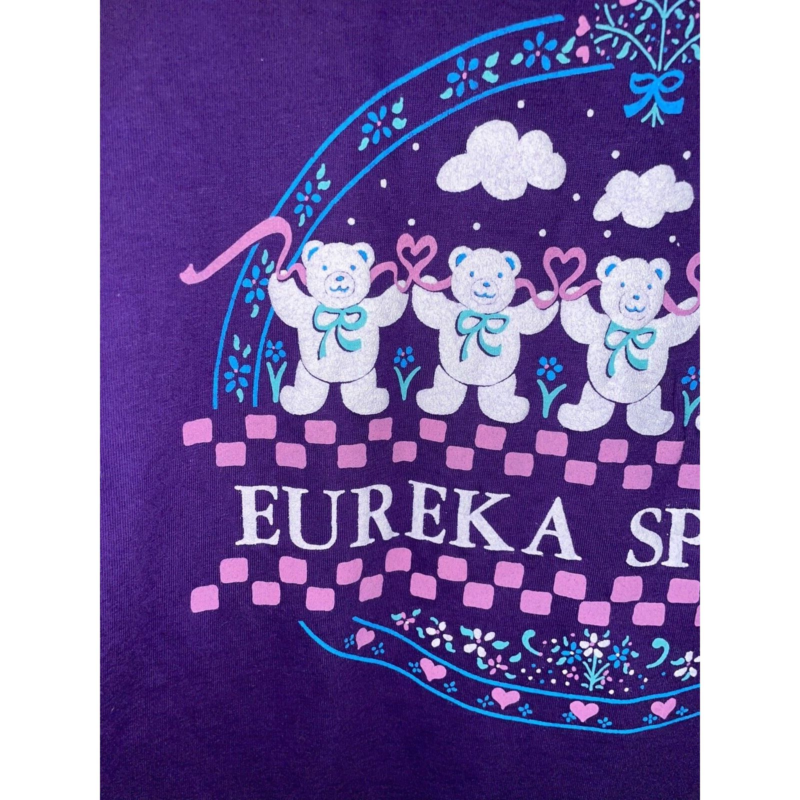 Jerzees Vintage Eureka Springs Shirt Teddy Bear Purple Tee VTG 90s L Size US L / EU 52-54 / 3 - 2 Thumbnail