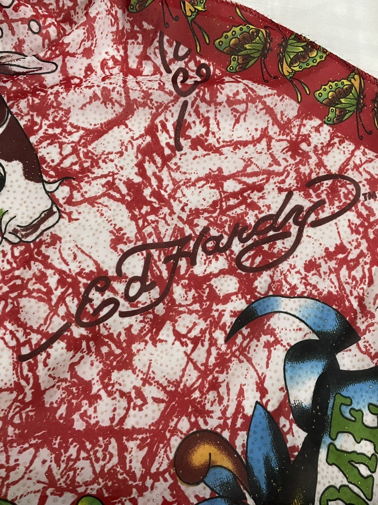 Vintage Ed Hardy Silk Scarf