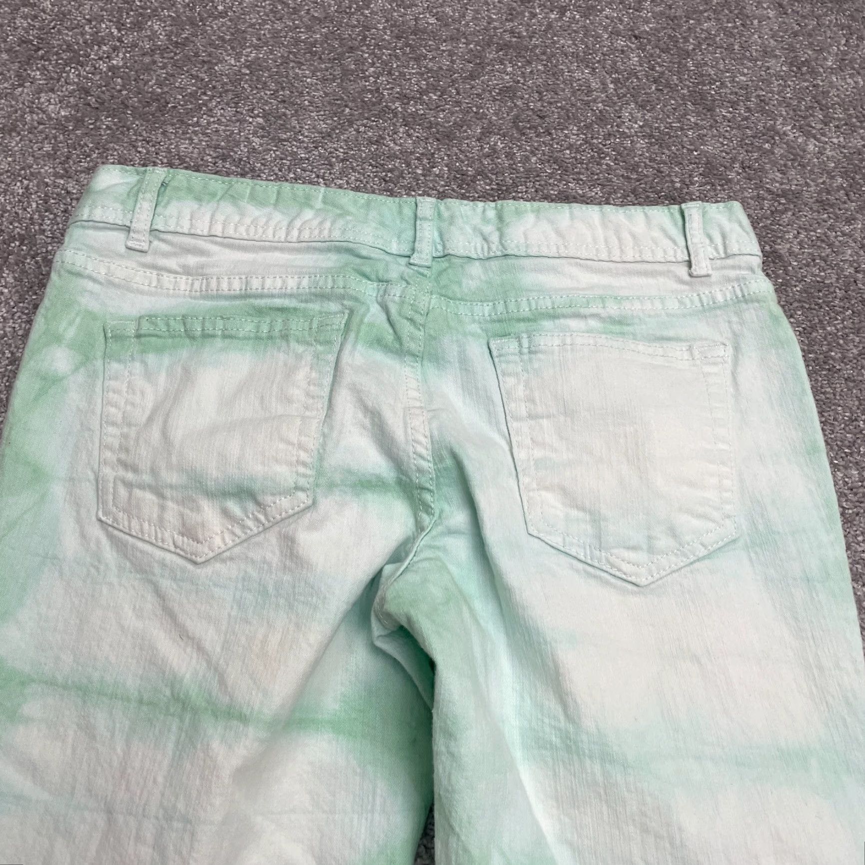 Mossimo Mossimo Supply Co. Tie-Dye Skinny Denim Jeans Womens 11 Green Mid Rise 32x26 Size 32" / US 10 / IT 46 - 5 Thumbnail