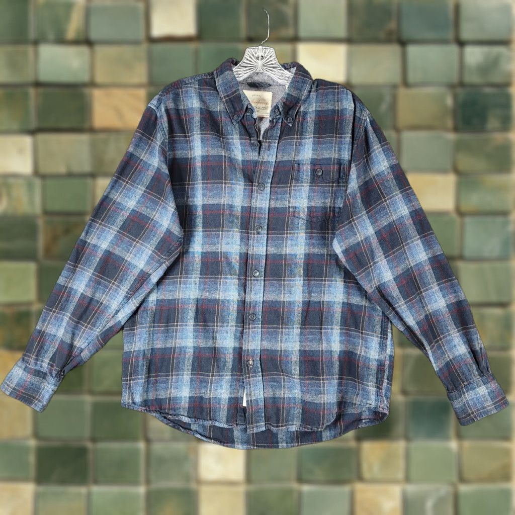 Weatherproof VINTAGE Weatherproof Plaid Flannel Button-Up Shirt Adult Medium Blue Long Sleeve Mens Size US M / EU 48-50 / 2 - 1 Thumbnail