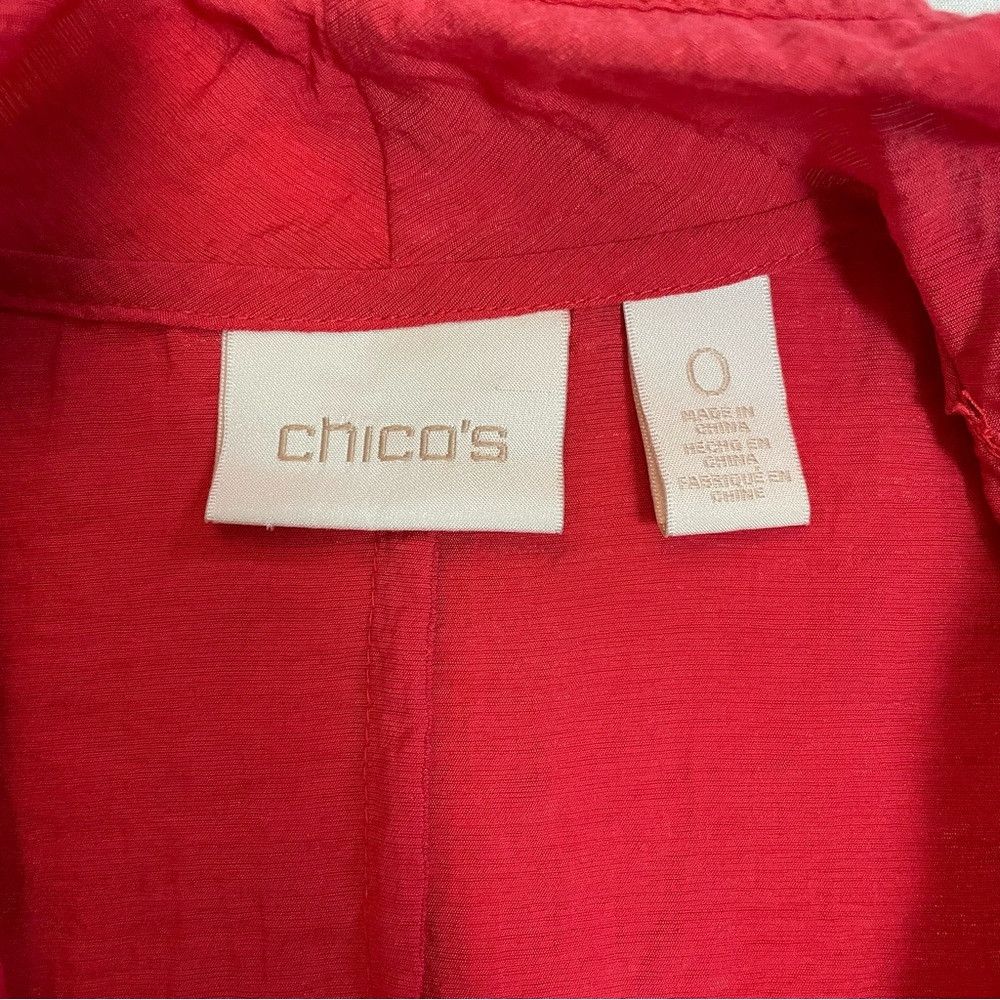 Chicos Chico's Breezy Sheen Drape-Front Red Jacket Size 0 US S Size S / US 4 / IT 40 - 7 Thumbnail