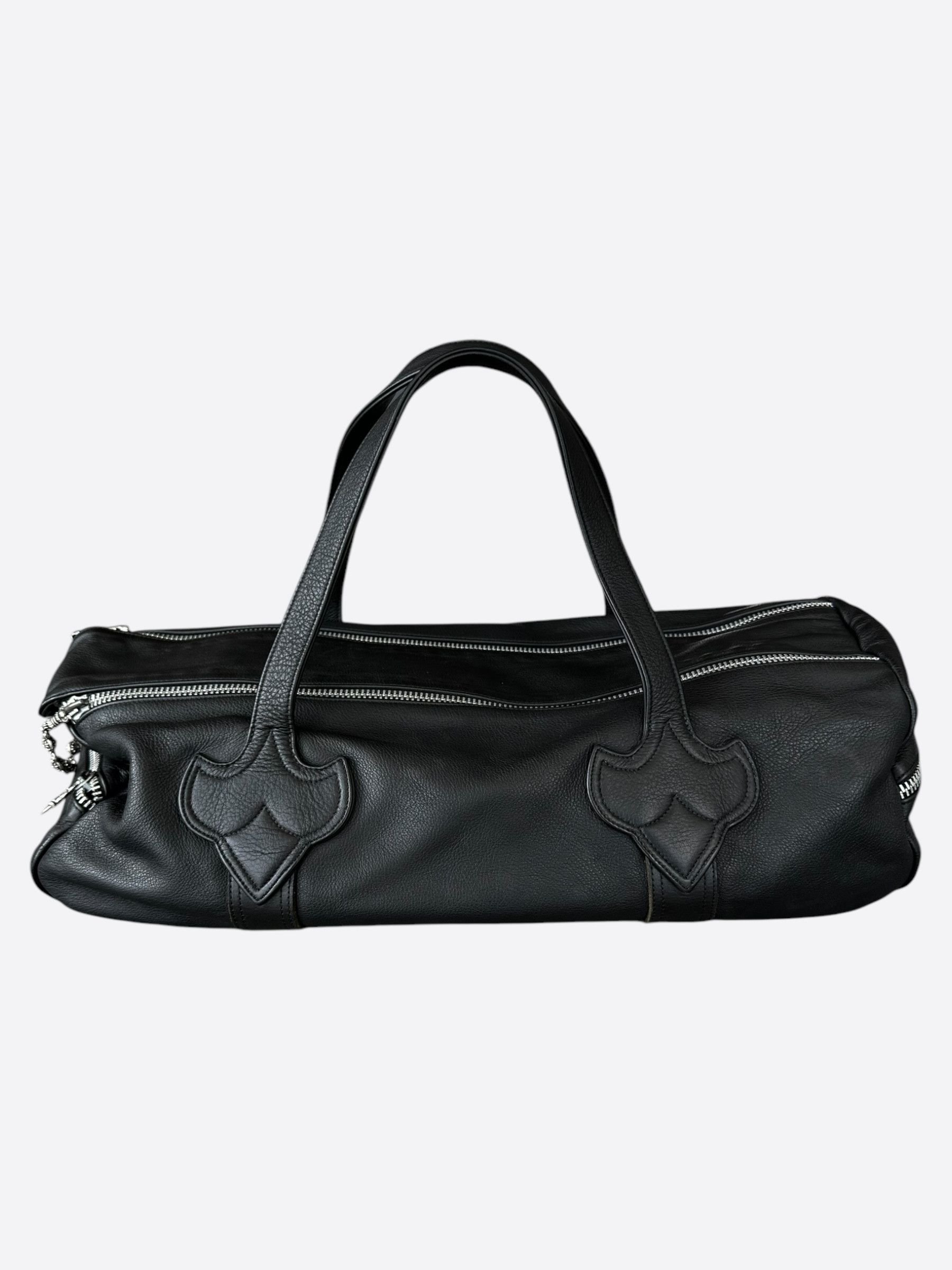 Chrome Hearts Black Leather Duffel Bag, Men's