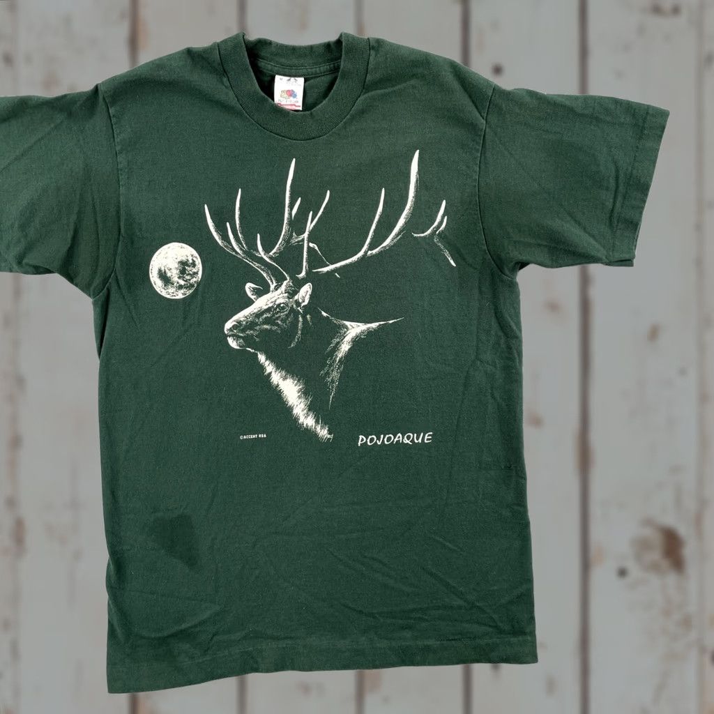 Fruit Of The Loom VINTAGE Fruit of the Loom Men’s M Green Single Stitch Shirt USA 90s Crew Neck Short Sleeve Cotton T-Shirt Size US M / EU 48-50 / 2 - 1 Thumbnail