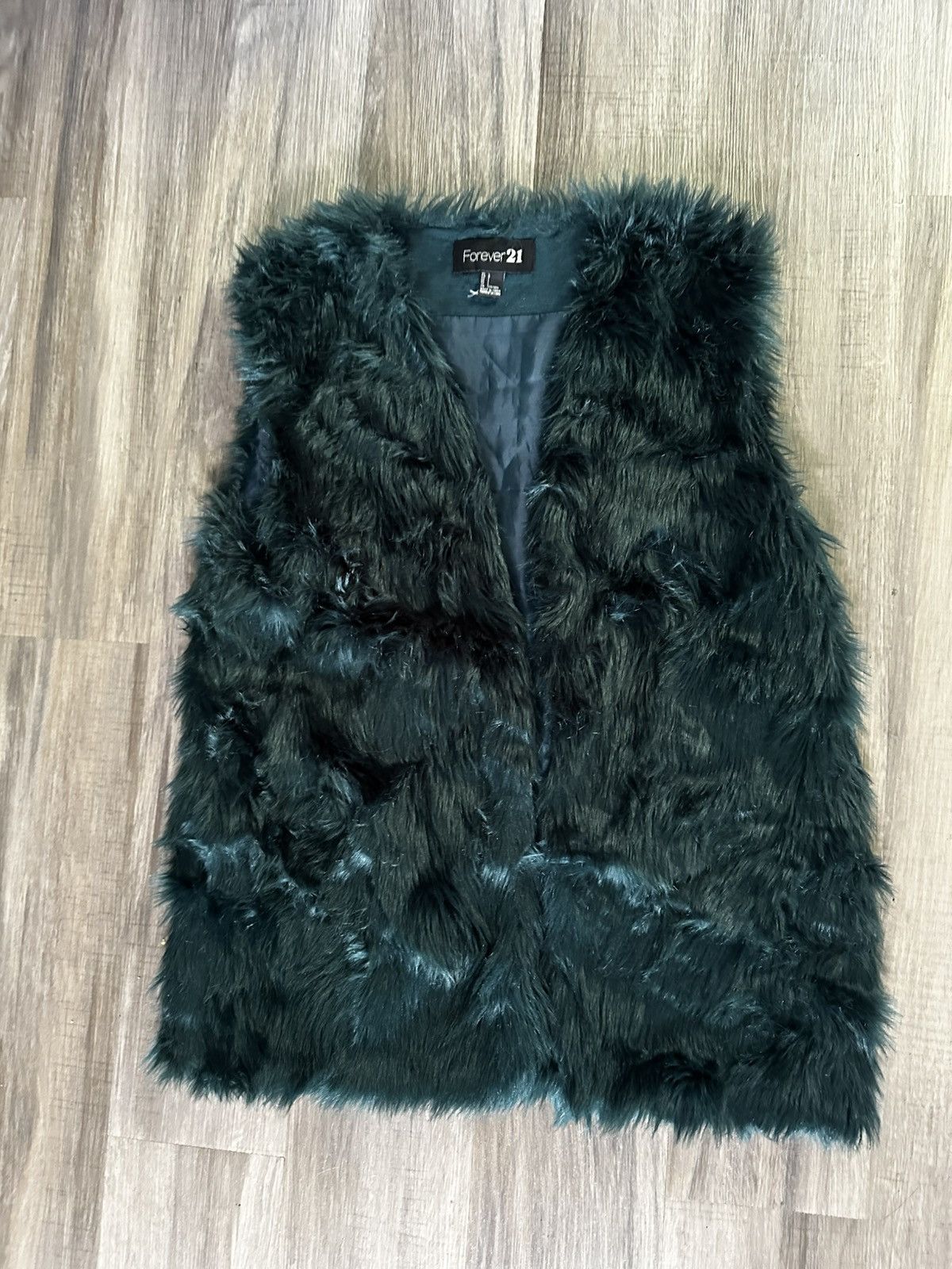Forever 21 Turquoise Fur Vest Size US L / EU 52-54 / 3 - 1 Thumbnail