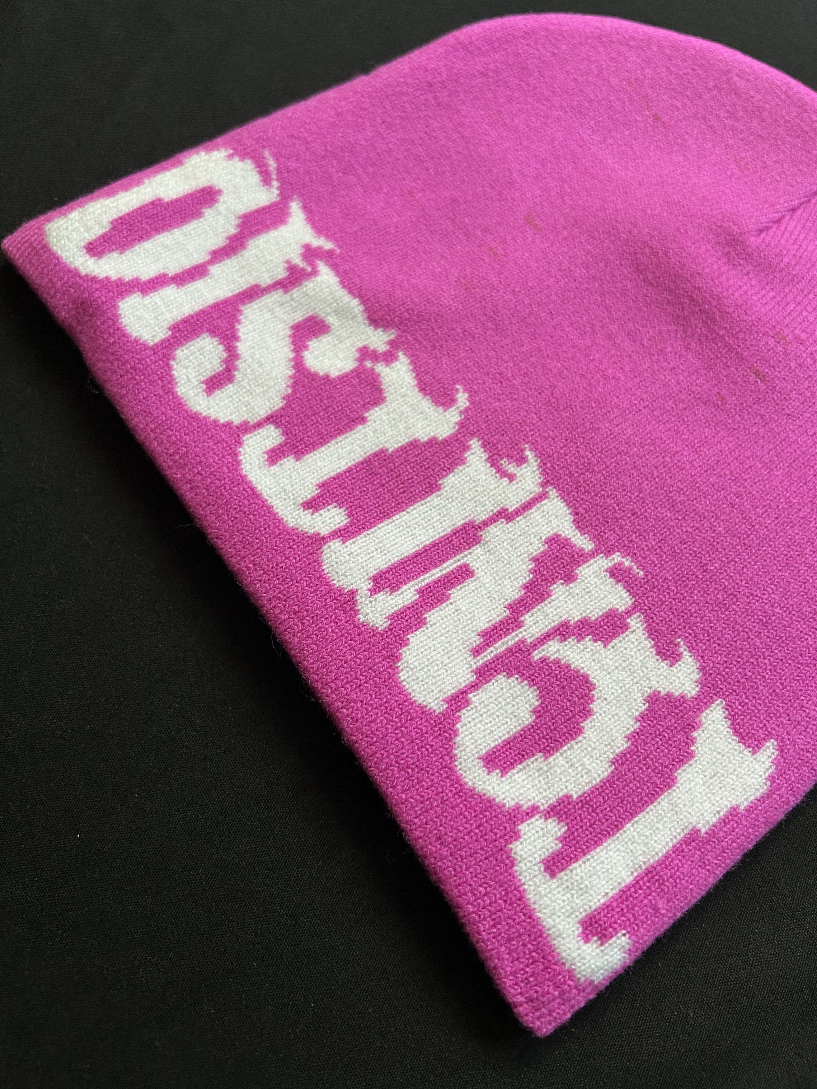 Japanese Brand Deadstock Moody Graphic No Cuff Pink Beanie Hat OS Size ONE SIZE - 5 Thumbnail