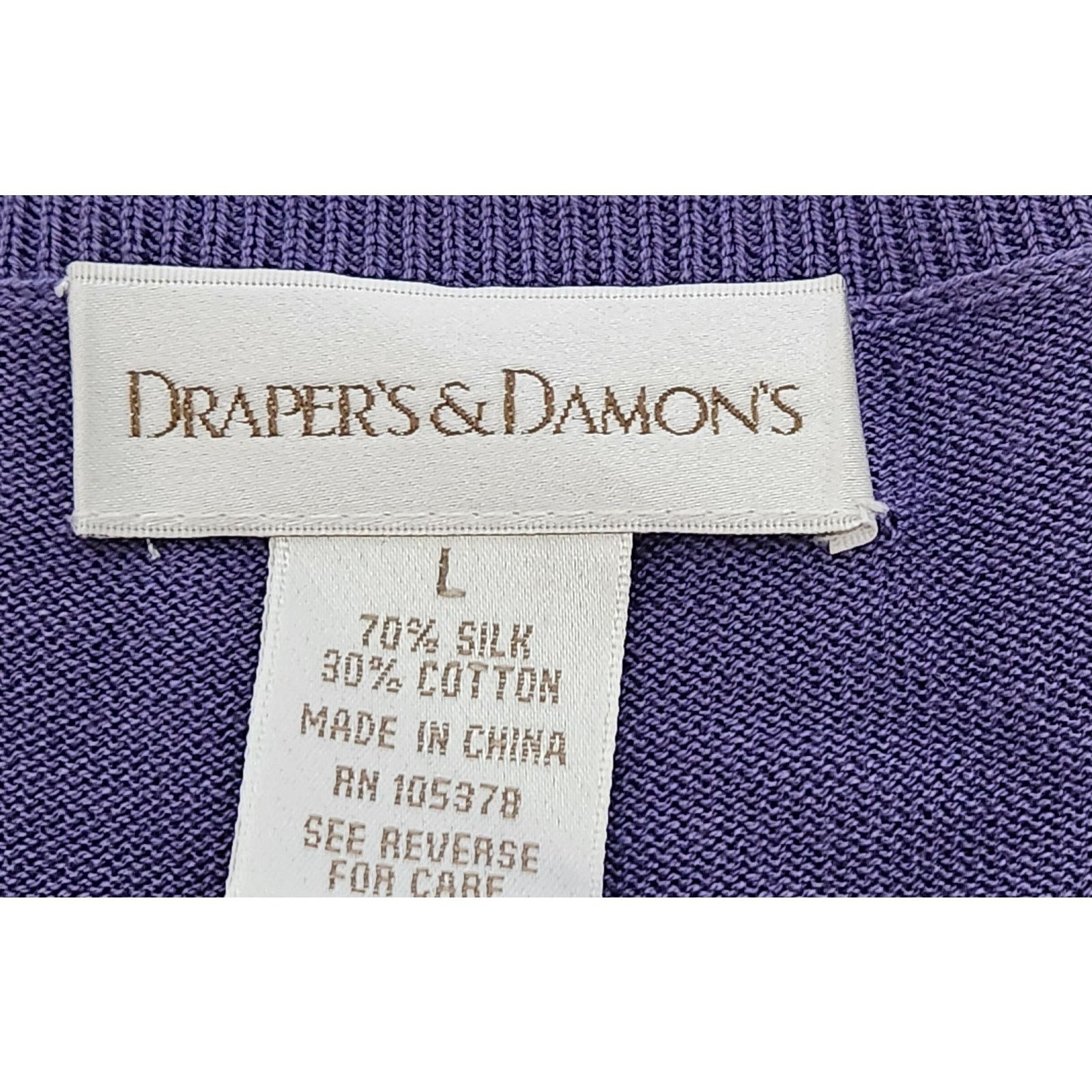 Other Draper's & Damon's Purple Tight Knit Silk Blend Top Large Size L / US 10 / IT 46 - 4 Thumbnail