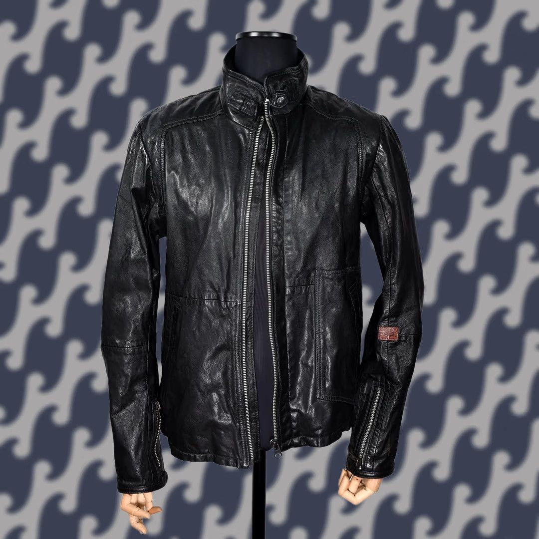 G-Star G-Star RCO Brando Leather Jacket XL Men's Black Leather Classic Biker Zip Casual 57cm 70cm 48cm Size XL Size US XL / EU 56 / 4 - 1 Thumbnail