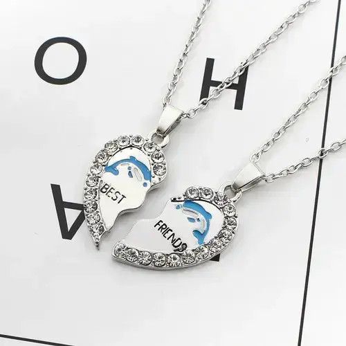 VIBE 2PCS Dolphin Heart Necklace Size ONE SIZE - 3 Thumbnail