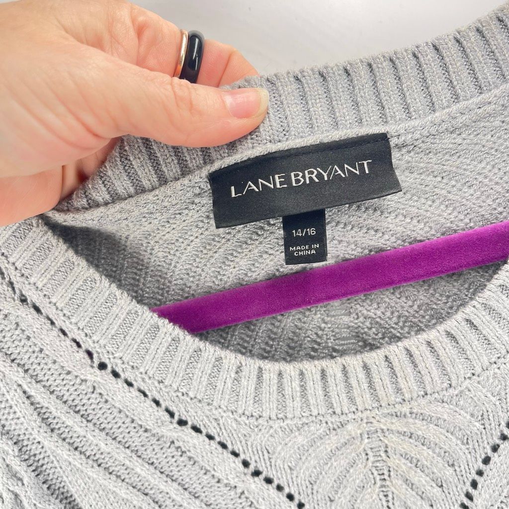 Other Lane Bryant Women's Cable Knit Cold Shoulder Pullover Sweate Size XL / US 12-14 / IT 48-50 - 9 Thumbnail