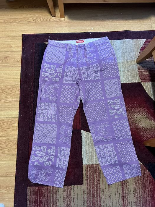 Supreme paisley store grid chino pant